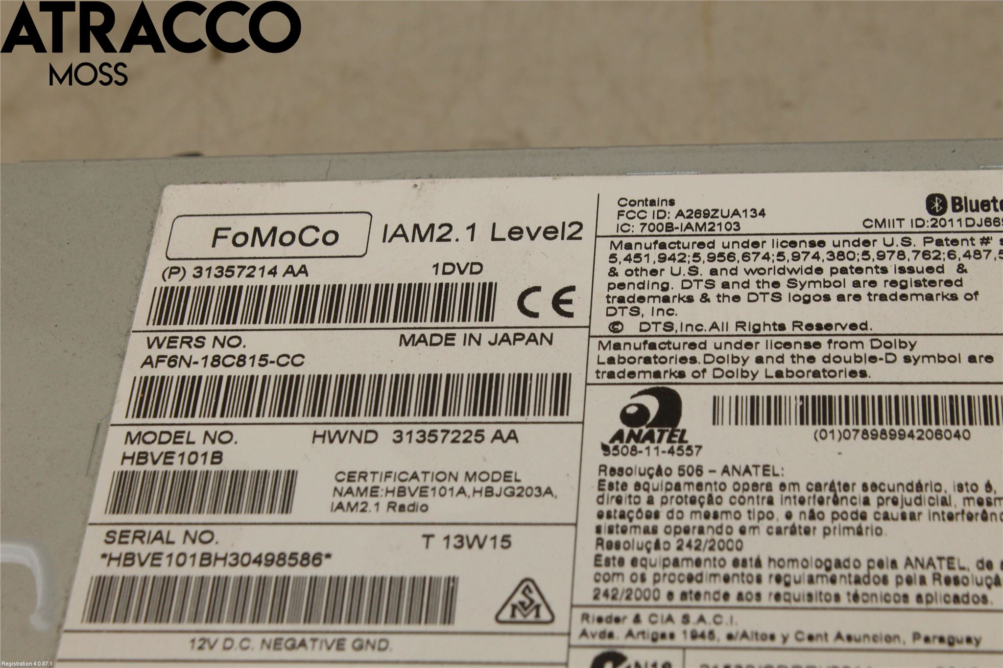 Volvo V60 14-18 Stereo Radio