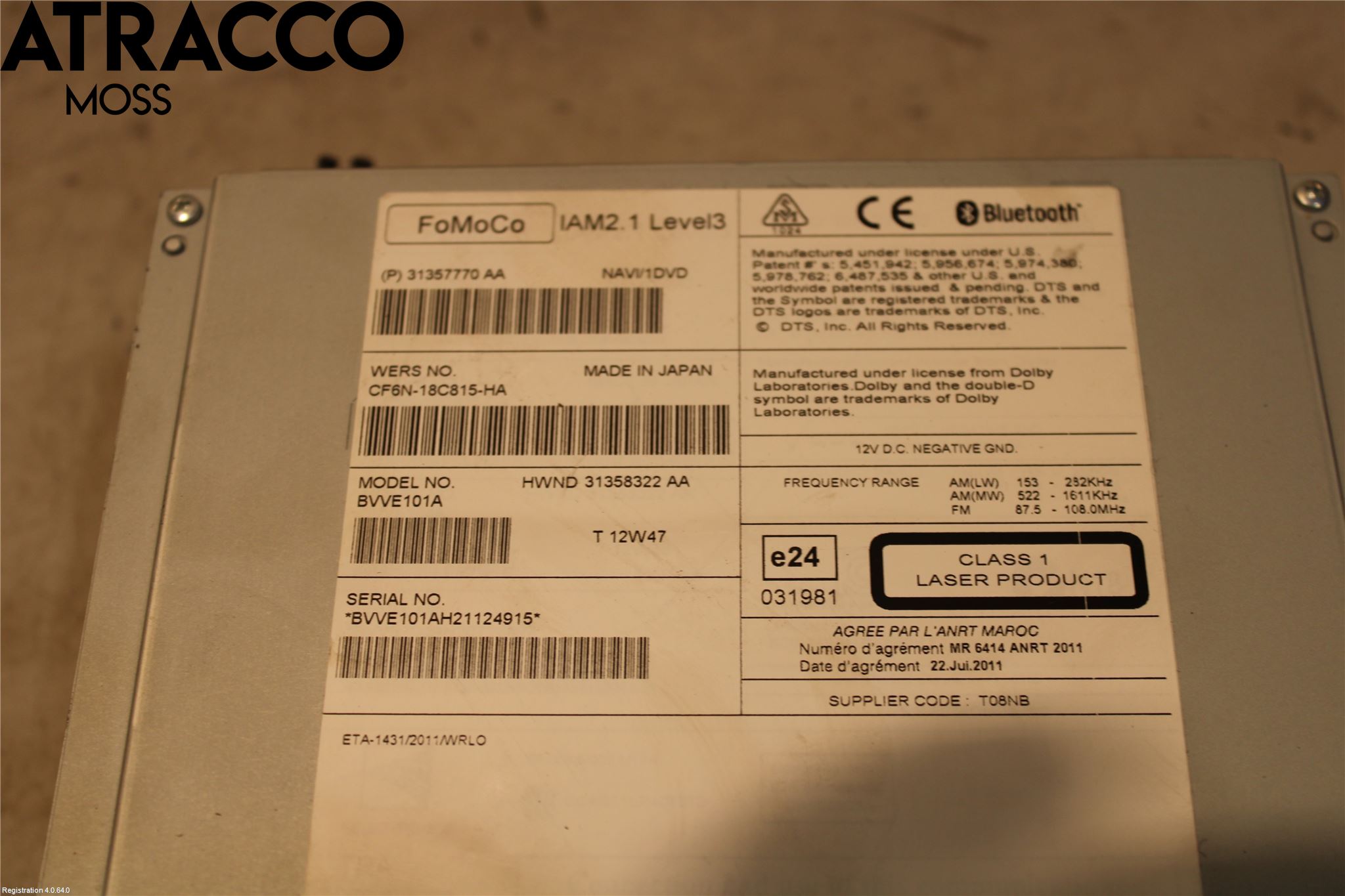 Volvo V40 12-19 Stereo Radio Med Cd