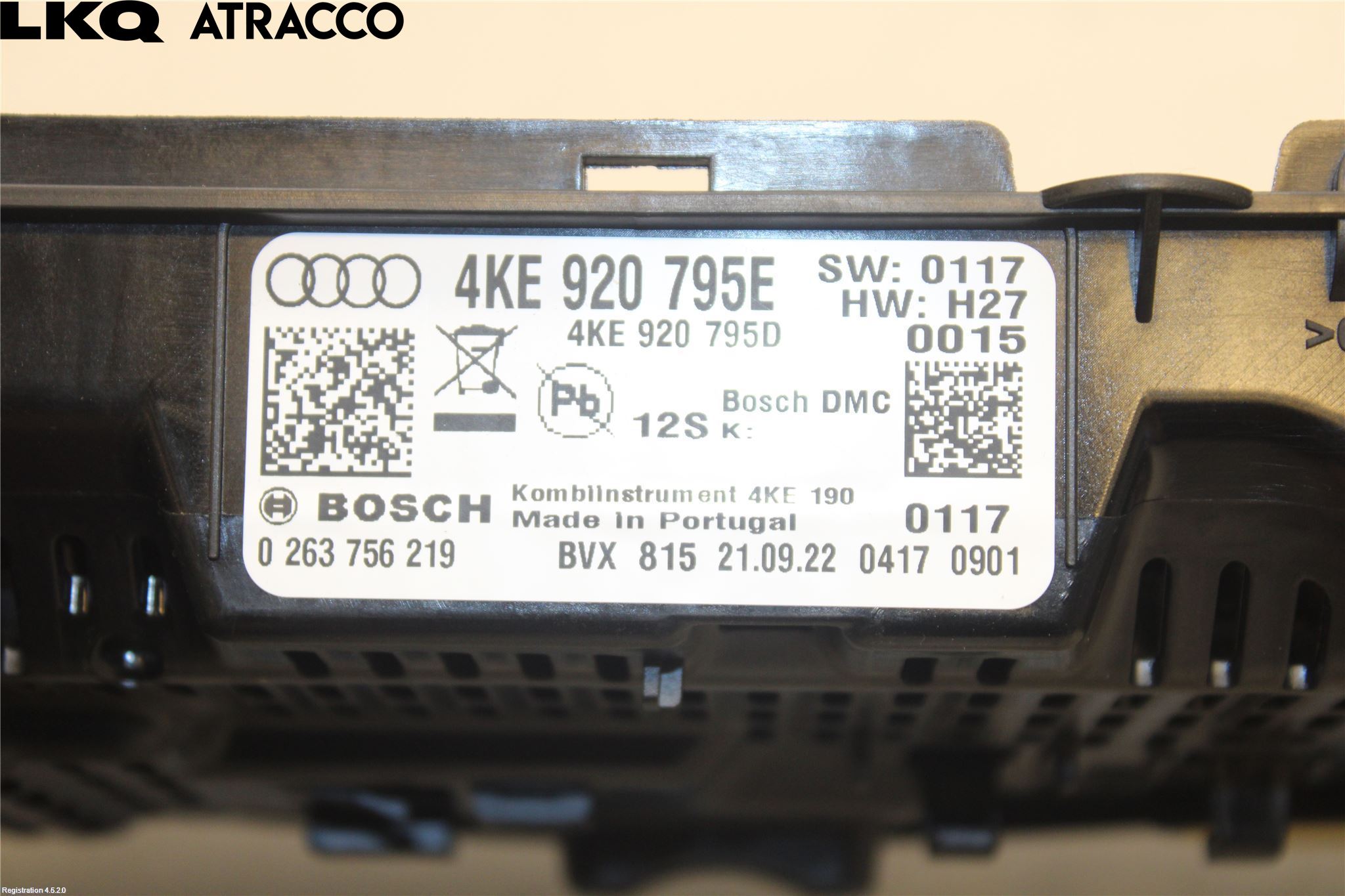 Audi E-TRON, S GE 19- Instr Kombinert