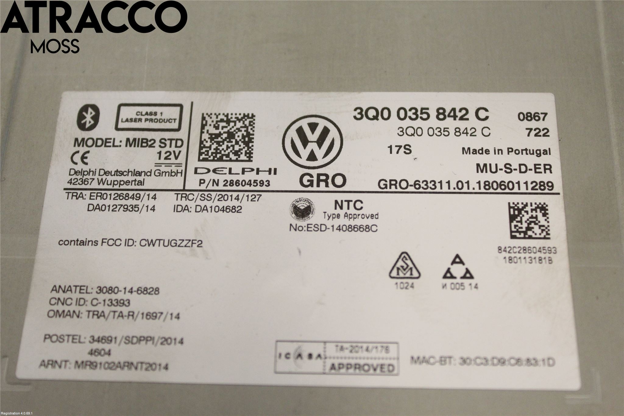 Volkswagen VW T-ROC 18- Stereo Radio Med Cd