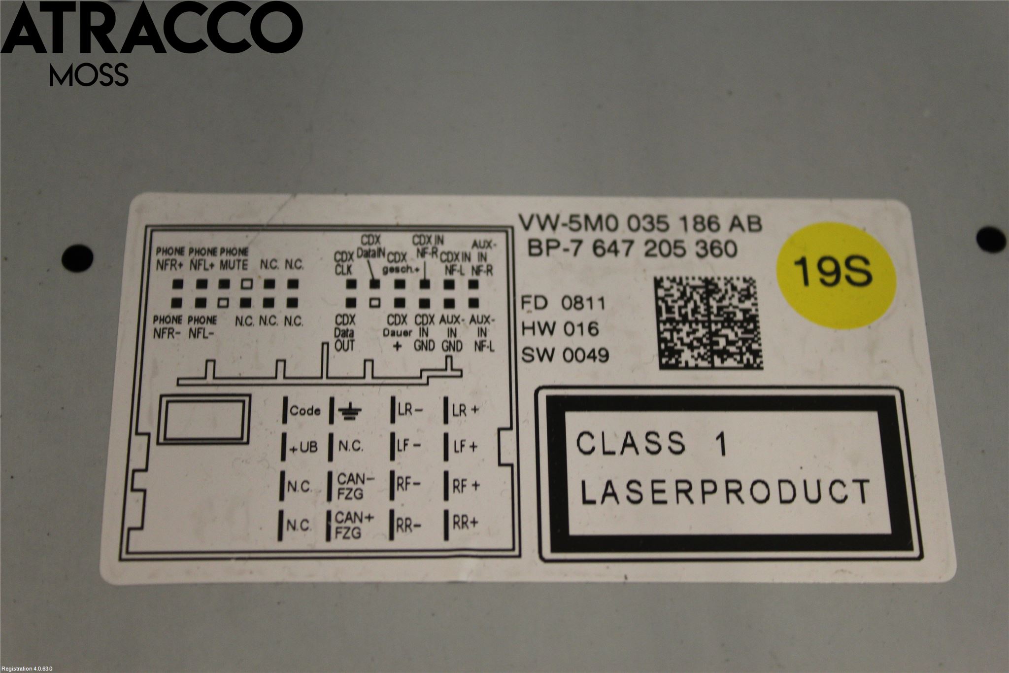 Volkswagen VW GOLF PLUS/CROSS GOLF 04-14 Stereo Radio Med Cd