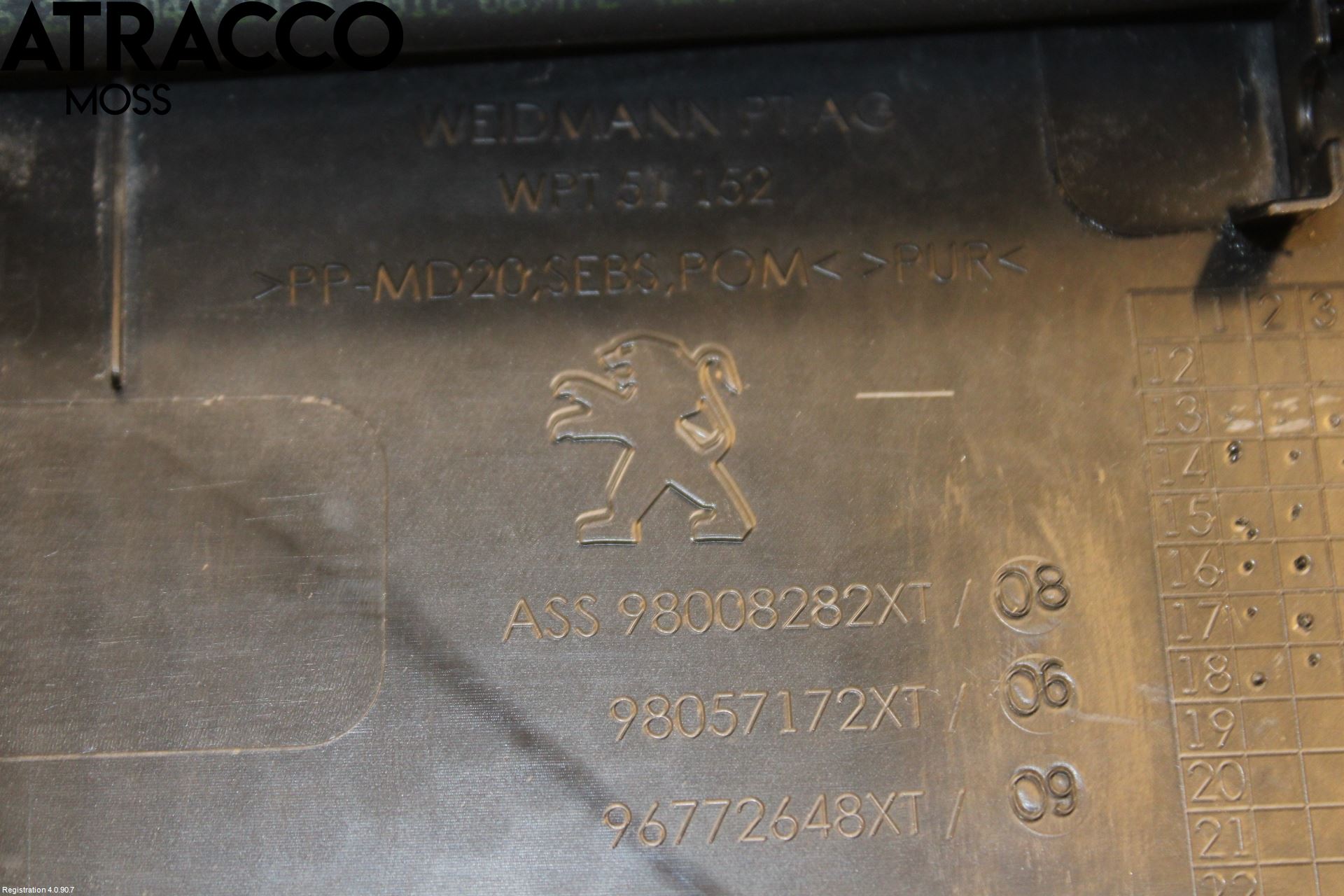 Peugeot 308 14-21 Visker Deksel-Grill-Under Frr