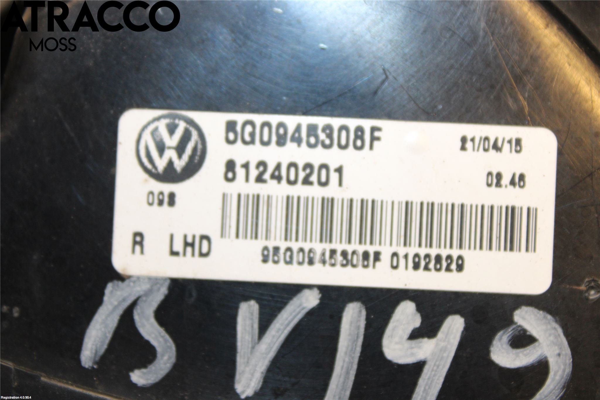 Volkswagen VW GOLF / E-GOLF VII 13-20 Baklykt Høyre  På Luke(Indre)