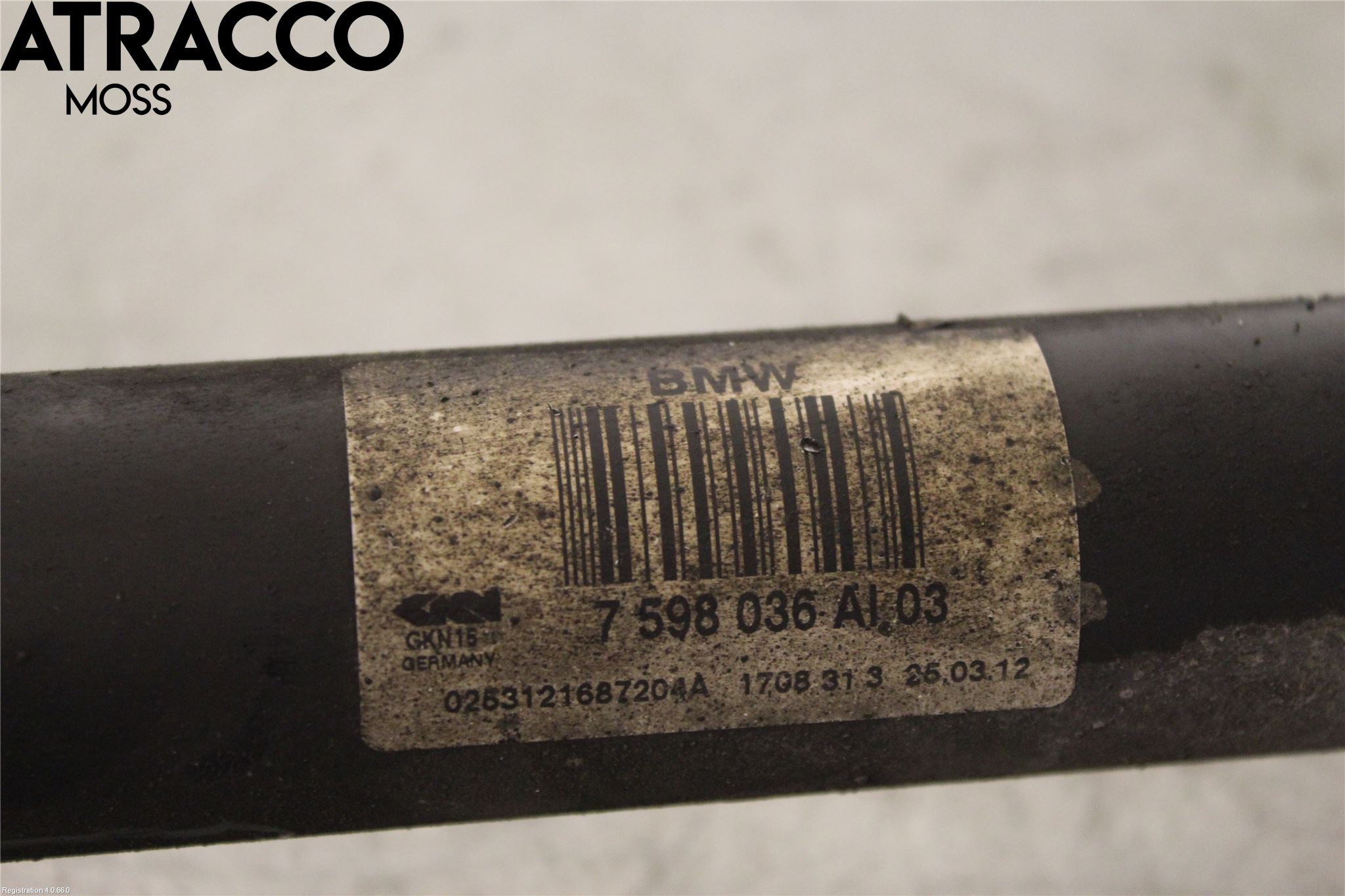 BMW X3 F25 10-17 Drivaksel Bak Kompl Høyre