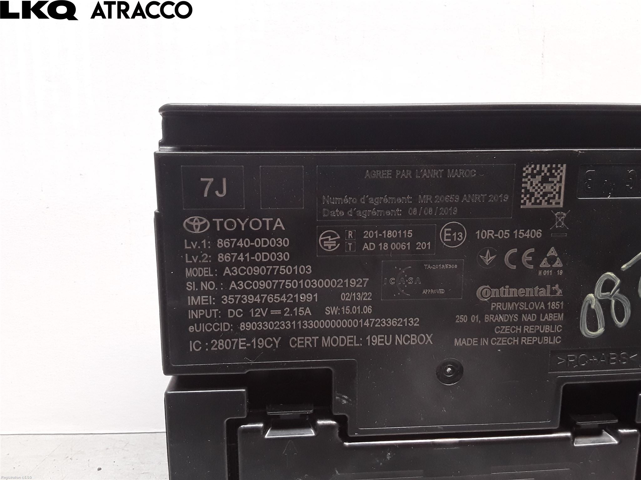 Toyota YARIS XP21 20- Styreenhet Øvrig