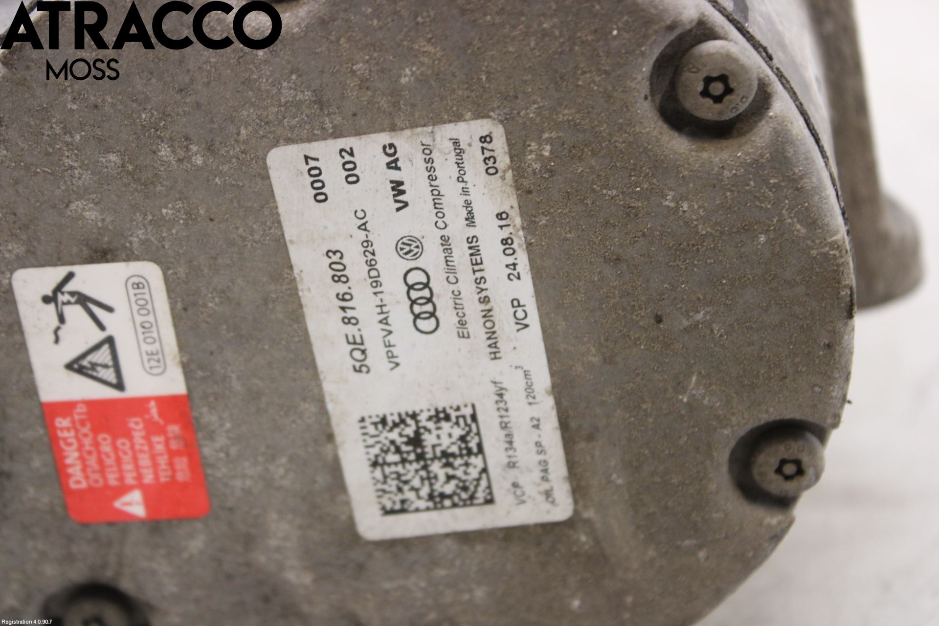 Volkswagen VW GOLF / E-GOLF VII 13-20 Varme Ac Kompressor