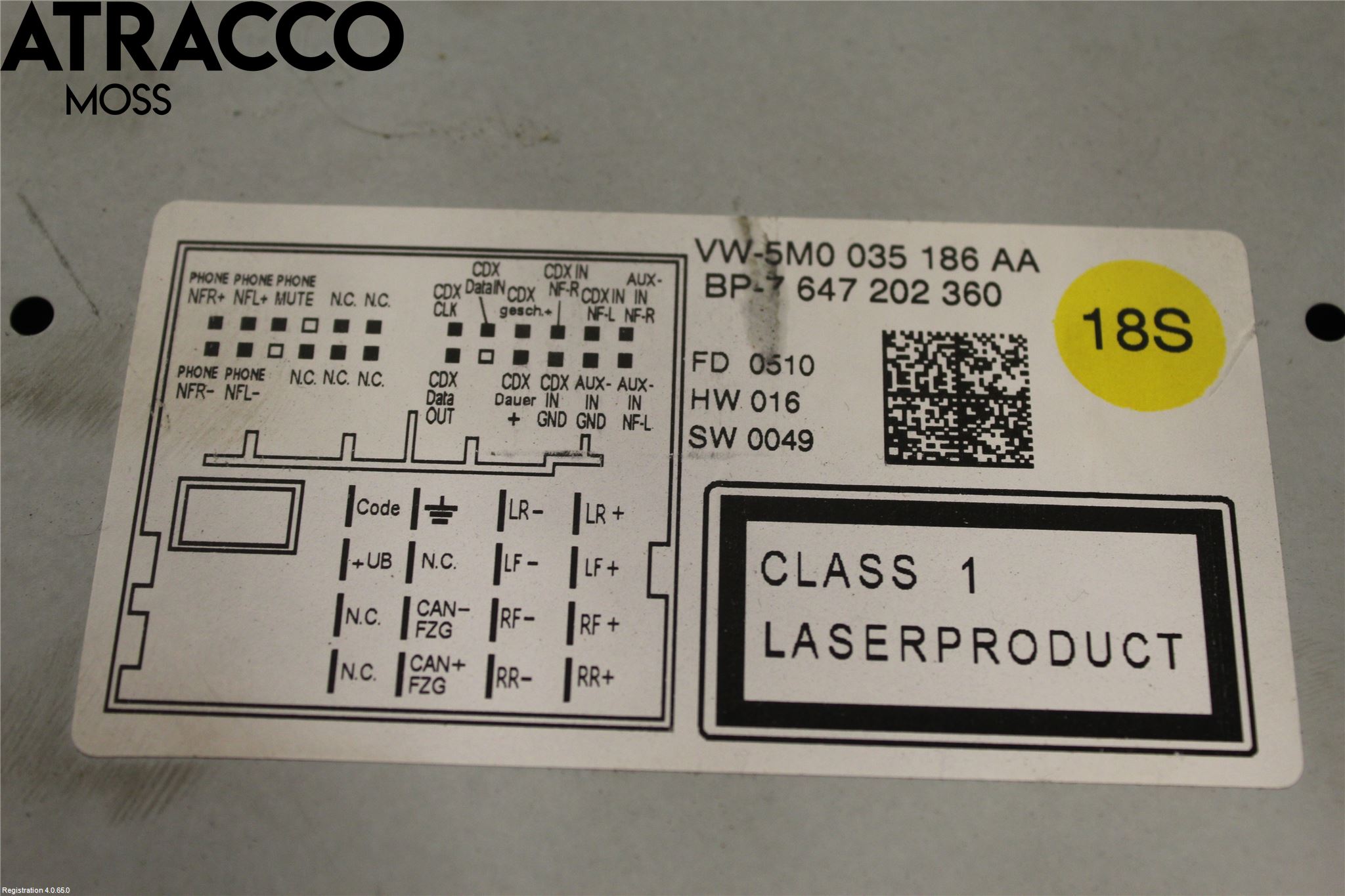 Volkswagen VW POLO 10-17 Stereo Radio Med Cd