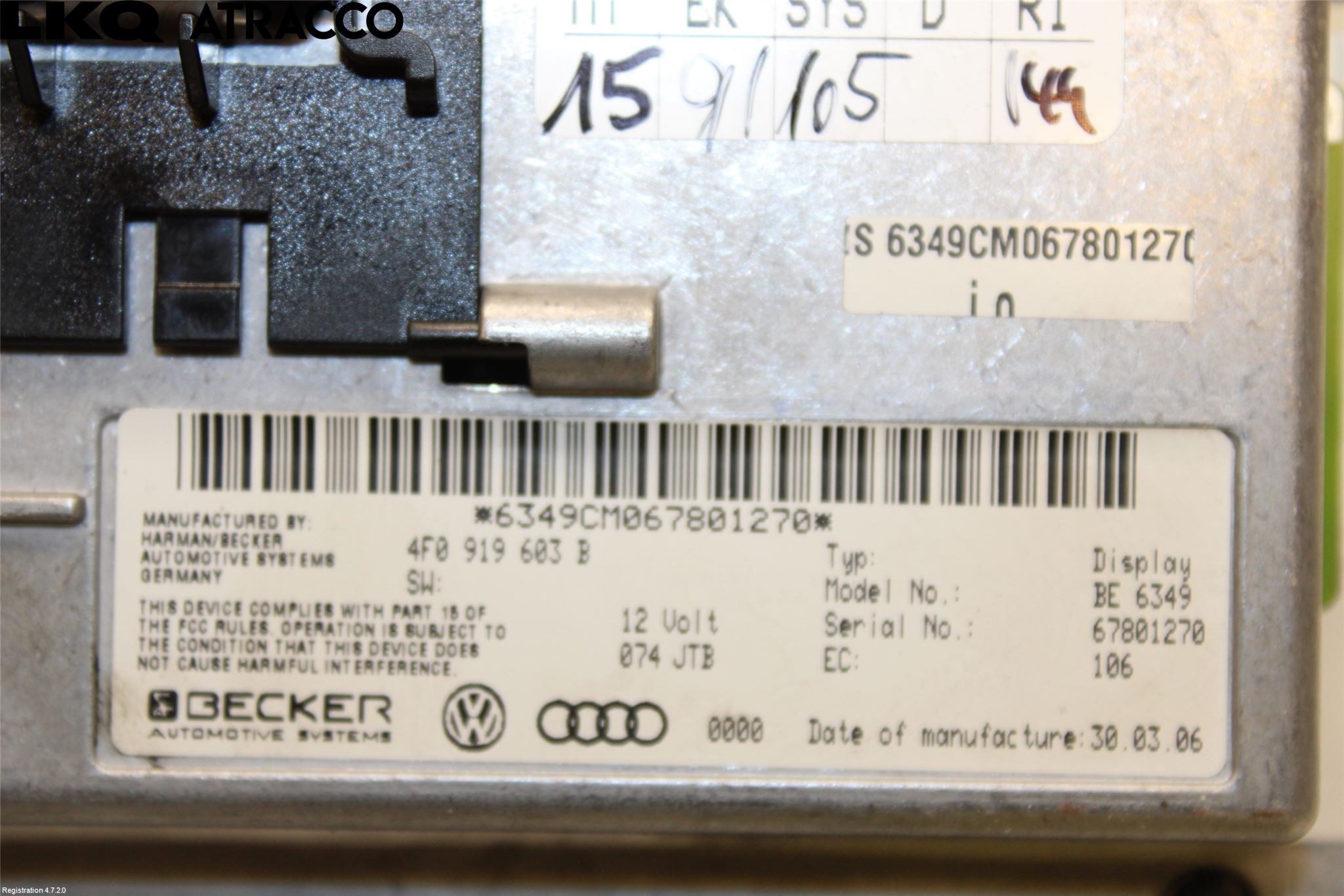 Biltillbehør-rekvisita Multifunktionsdisplay