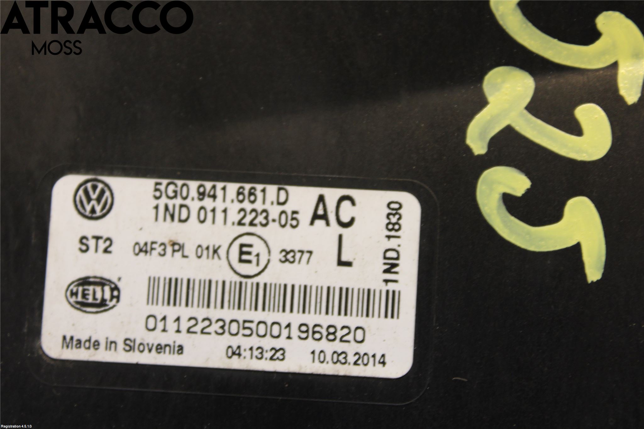 Volkswagen VW GOLF / E-GOLF VII 13-20 Frontlykt-Kurve-Tåkelys