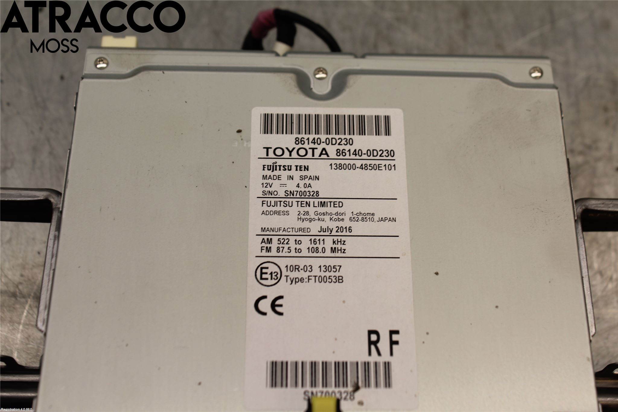 Toyota YARIS XP130 15-20 Stereo Radio