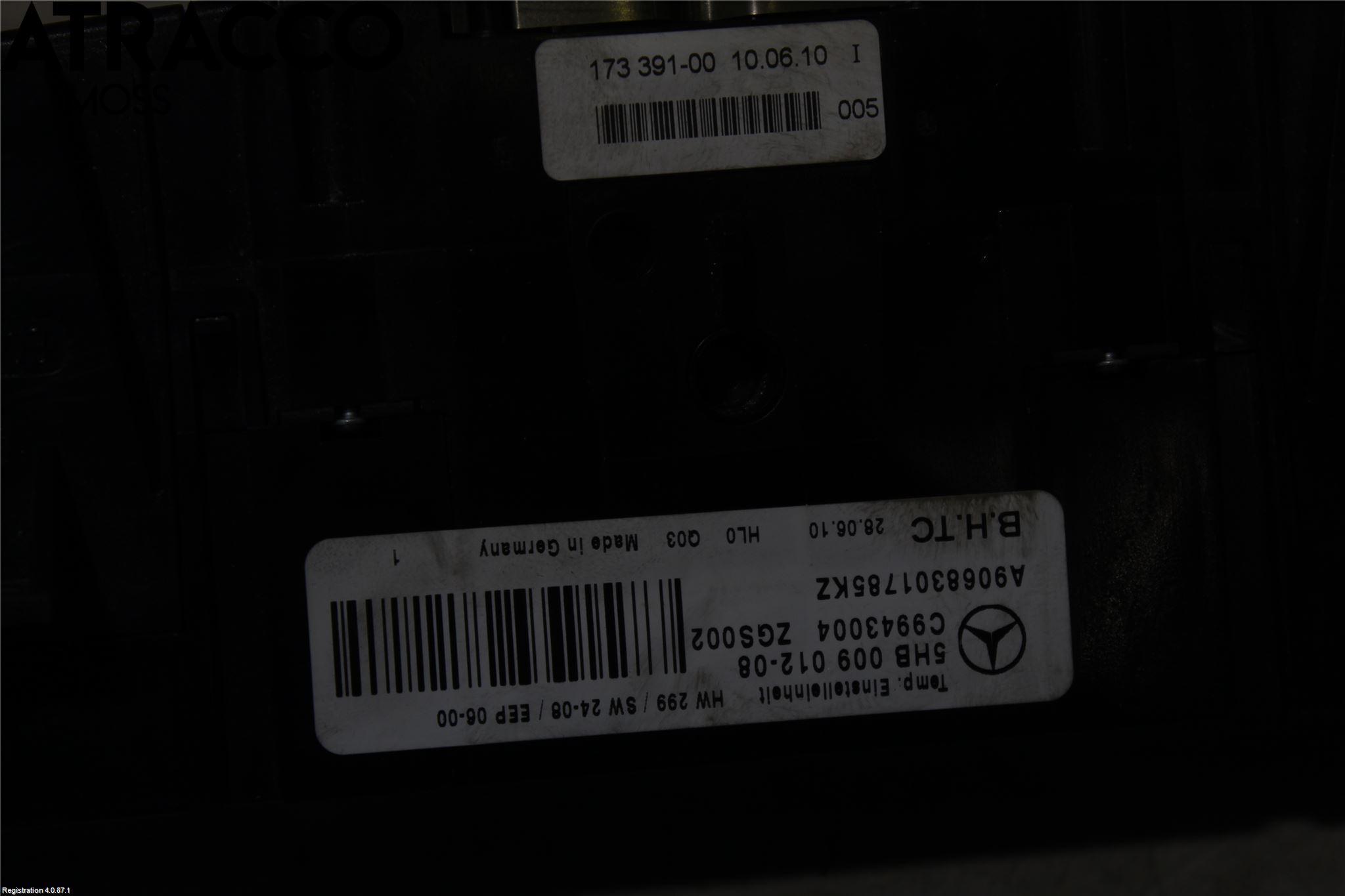 Mercedes-Benz MB SPRINTER (W906) 06-18 Varmeapparat Panel(Regulering)