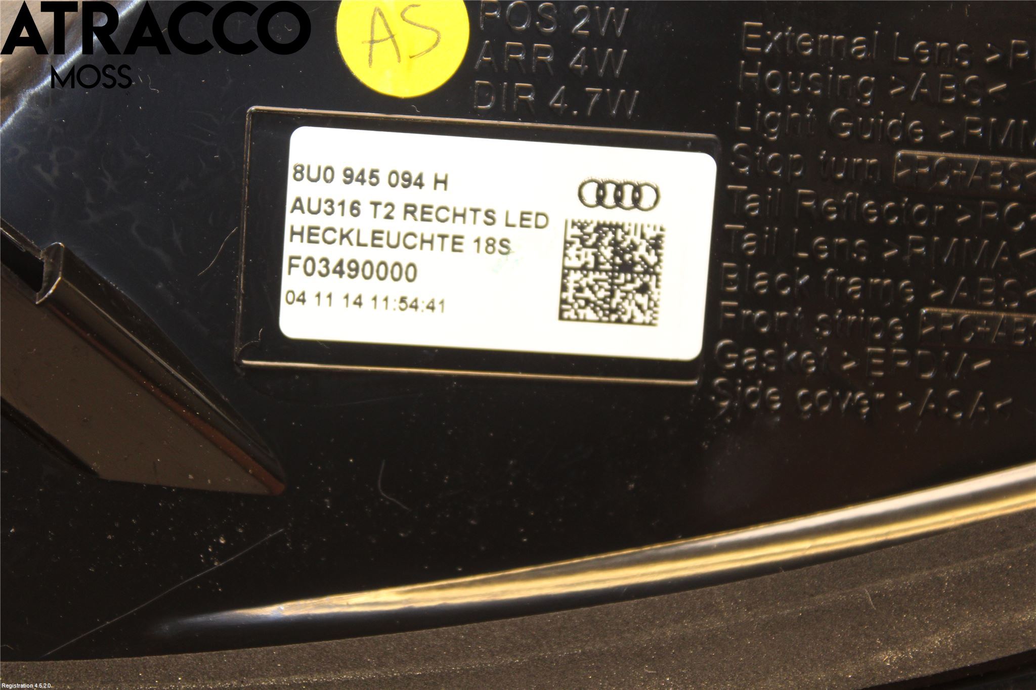 Audi Q3 8U 12-18 Baklykt Høyre