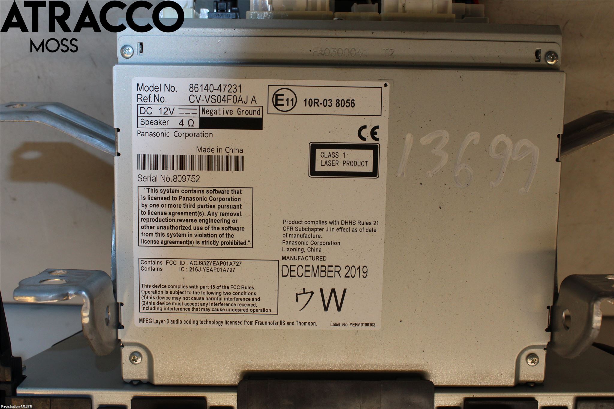 Toyota PRIUS+ ZVW40 12-20 Stereo Radio Med Cd