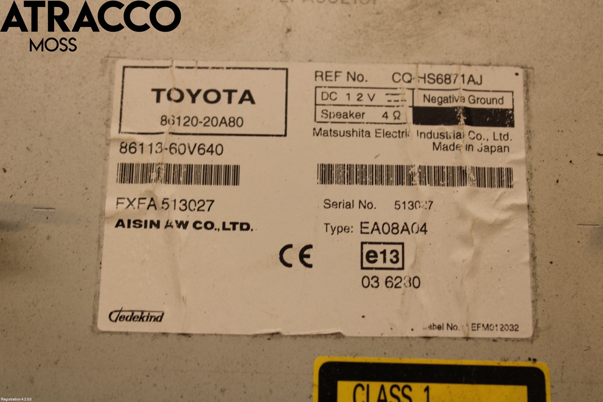 Toyota AVENSIS 09-15 Stereo Radio Med Cd