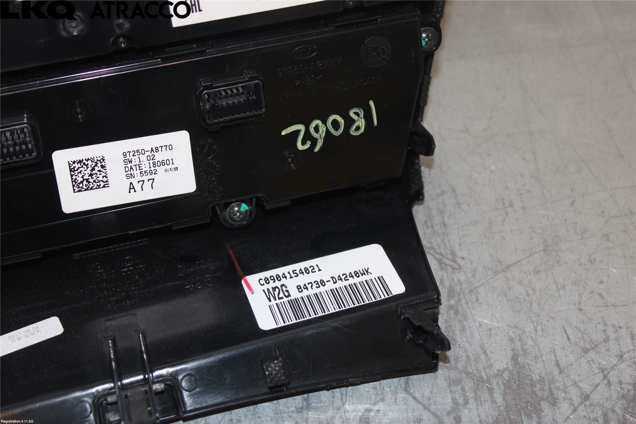 Kia OPTIMA 16-20 Varme Ac Betjening-Display