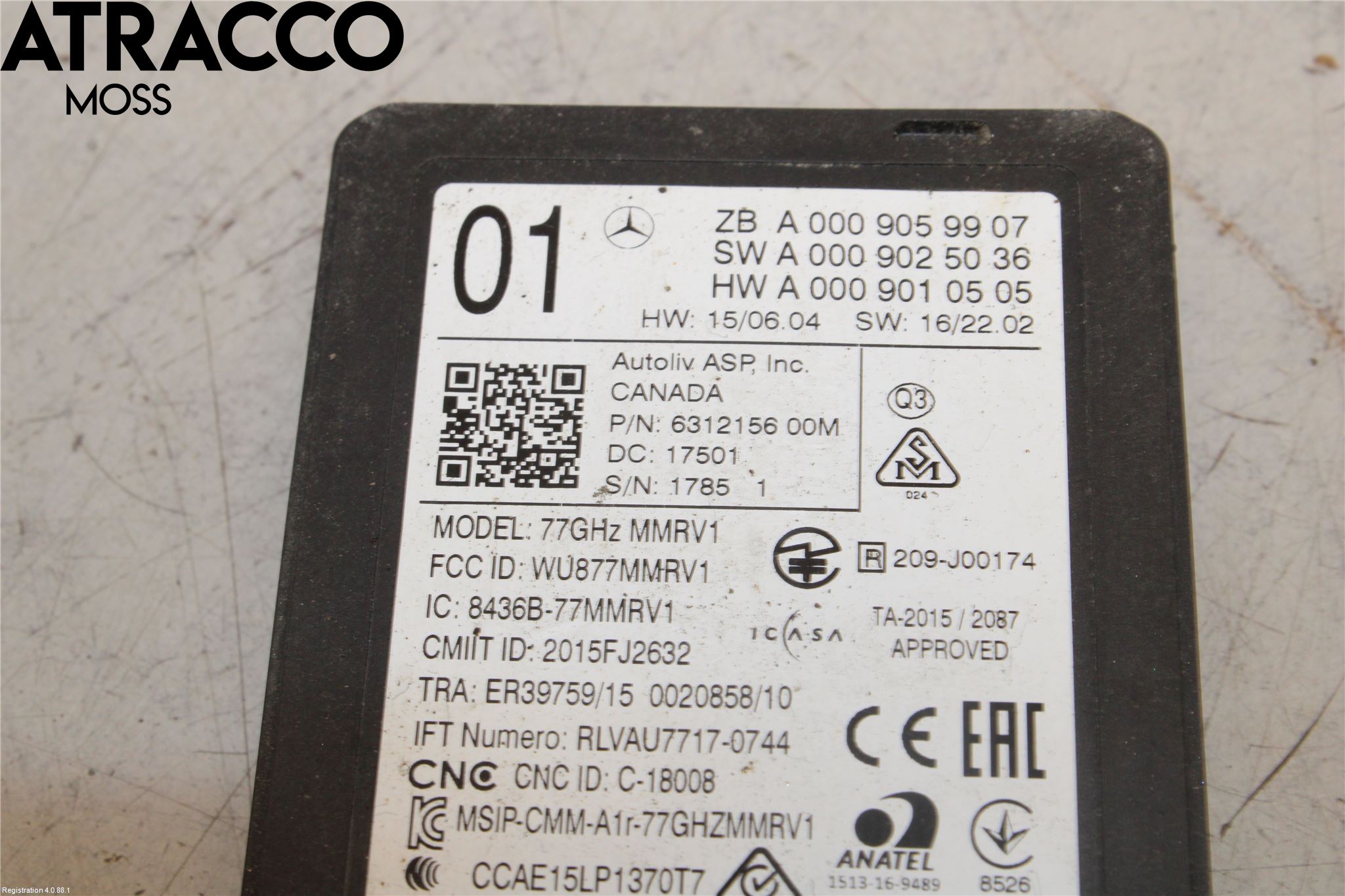 Mercedes-Benz MB E-KLASS (W213) 16-23 Sensor Kollisjonsbeskyttelse