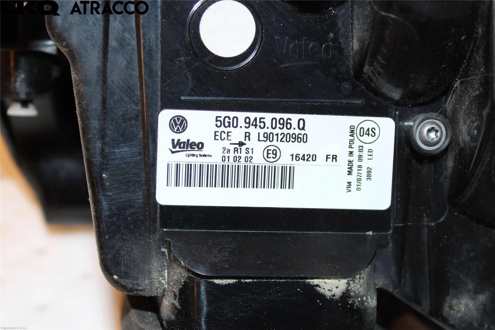 Volkswagen VW GOLF / E-GOLF VII 13-20 Baklykt Høyre