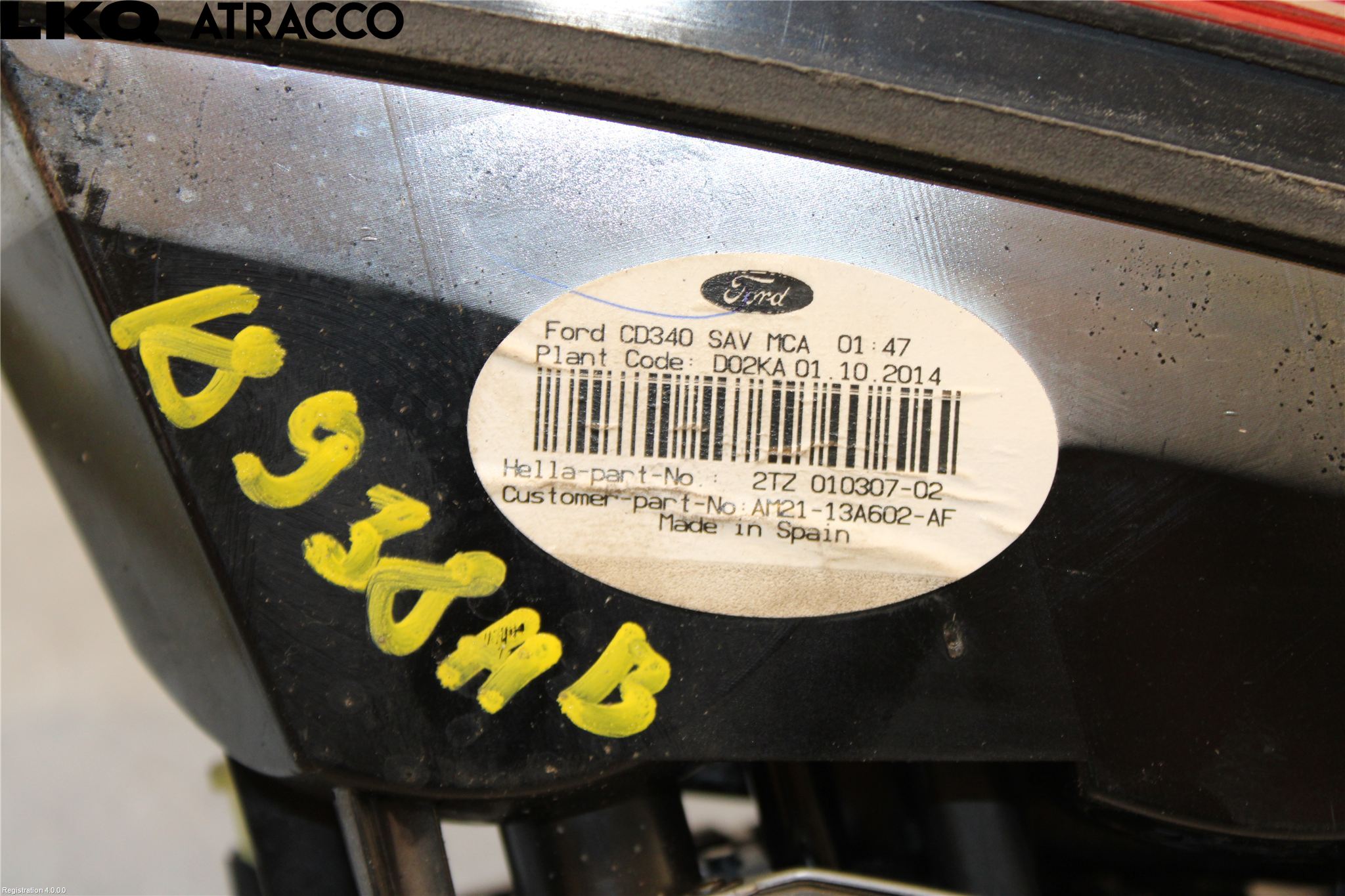 Ford S-MAX 06-15 Baklykt Høyre  På Luke(Indre)