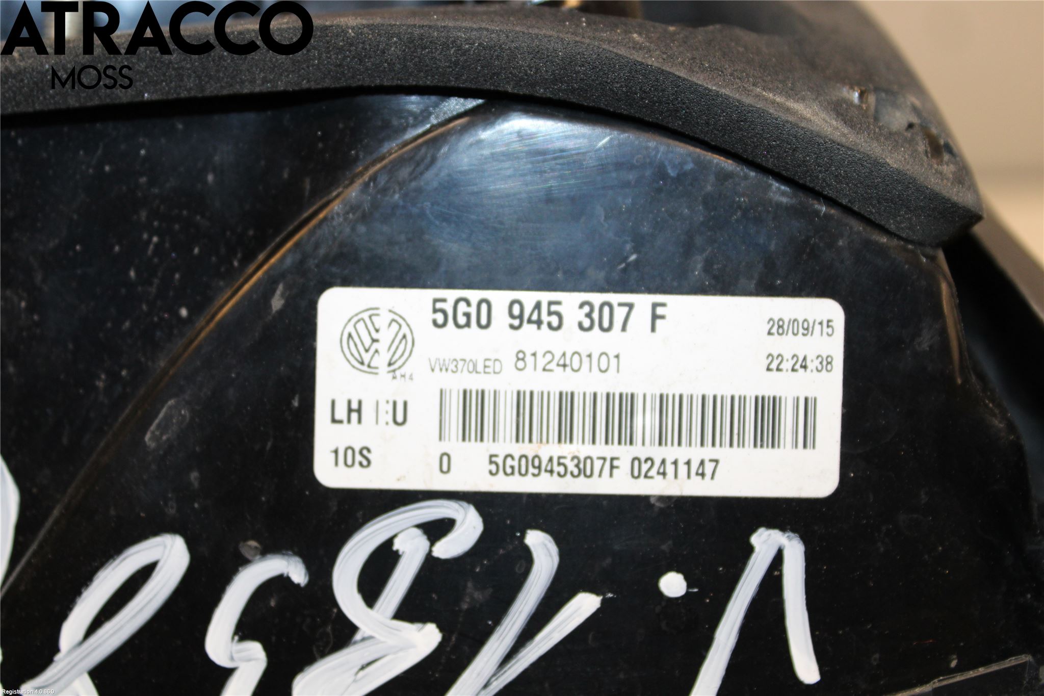 Volkswagen VW GOLF / E-GOLF VII 13-20 Baklykt Venstre  På Luke(Indre