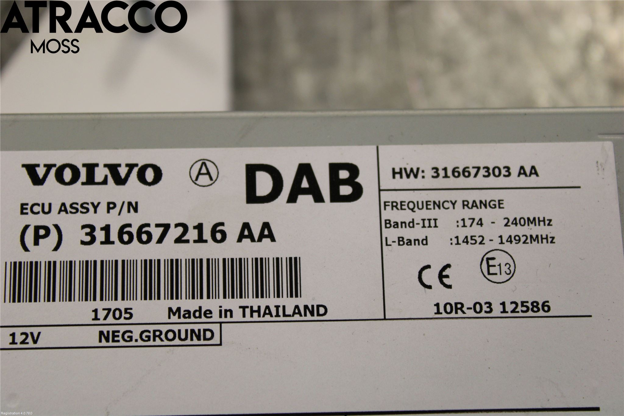 Volvo V40 12-19 Stereo Radio Øvrig