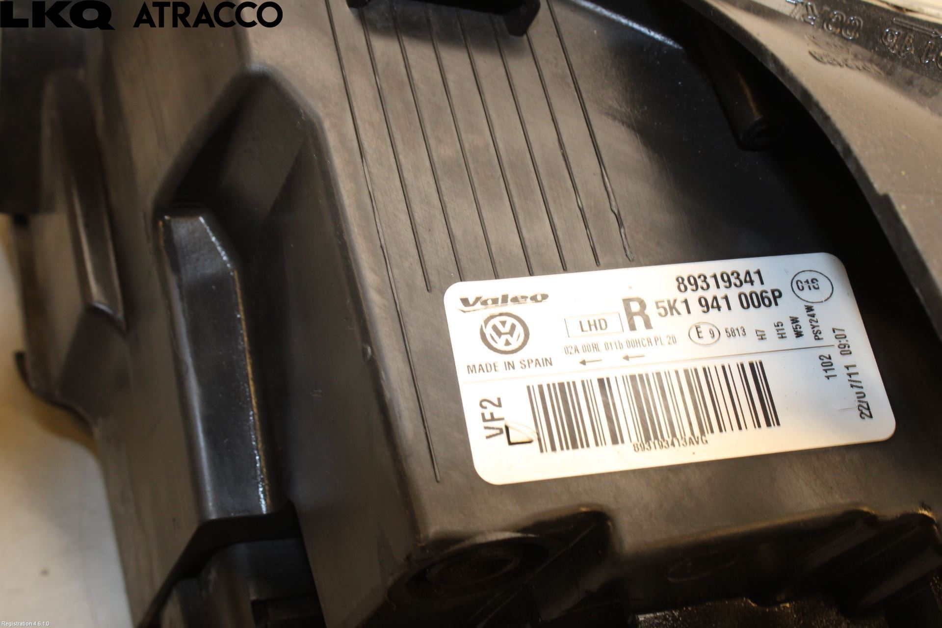 Volkswagen VW GOLF VI 09-13 Frontlykt Høyre