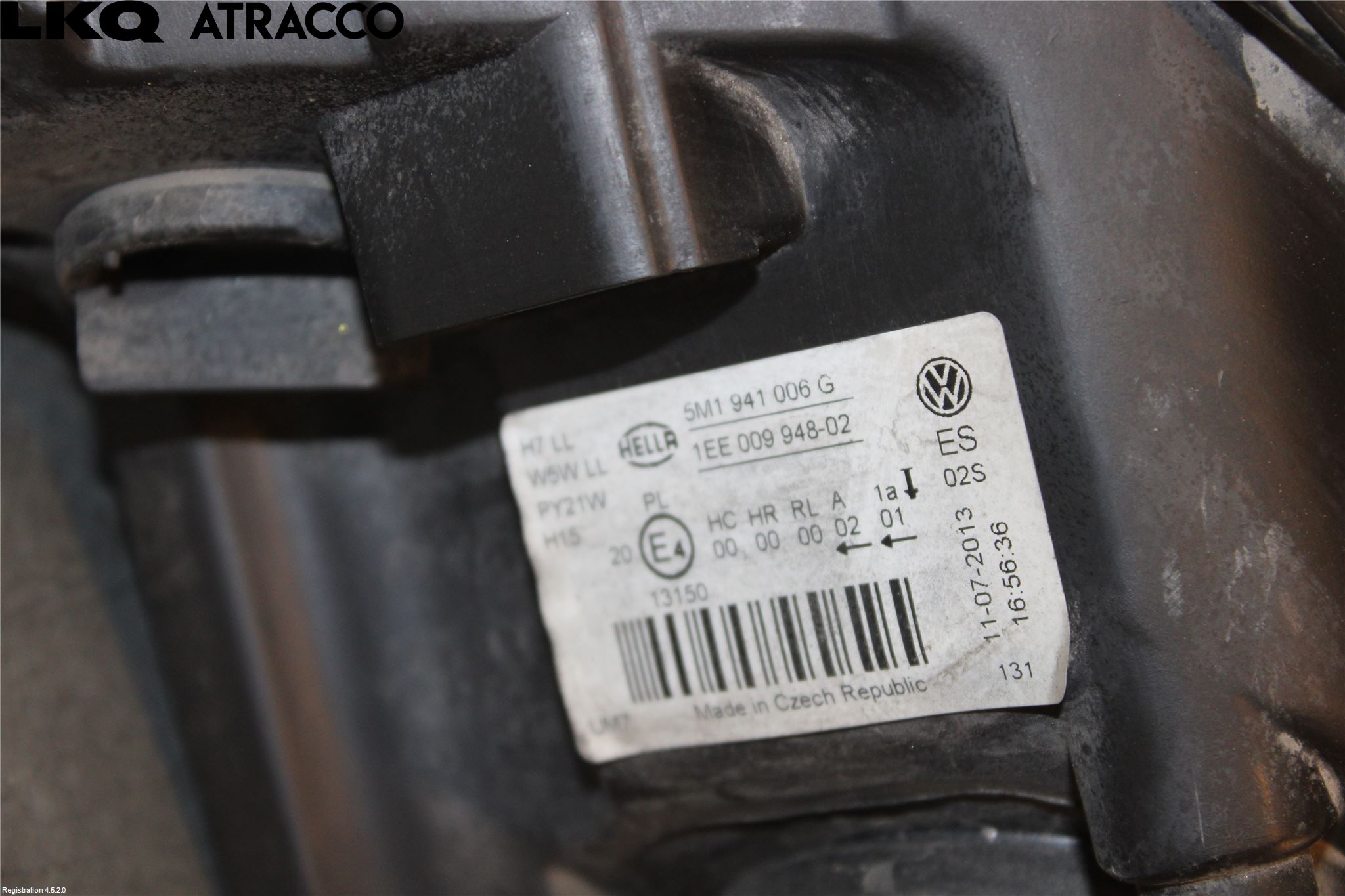 Volkswagen VW GOLF PLUS/CROSS GOLF 04-14 Frontlykt Høyre