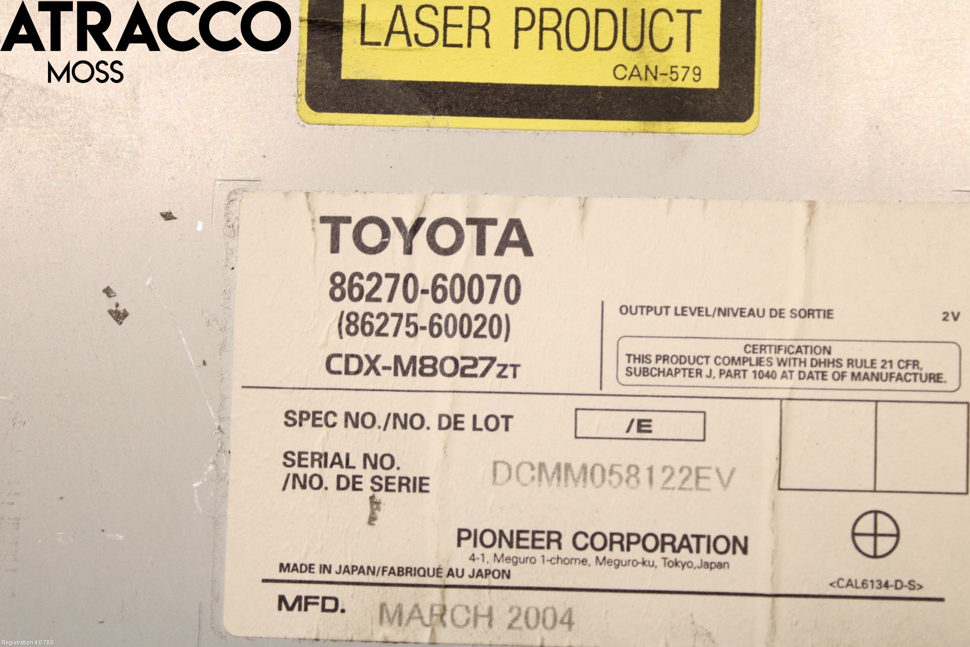 Toyota LANDCRUISER J120 02-09 Stereo Cd Veksler