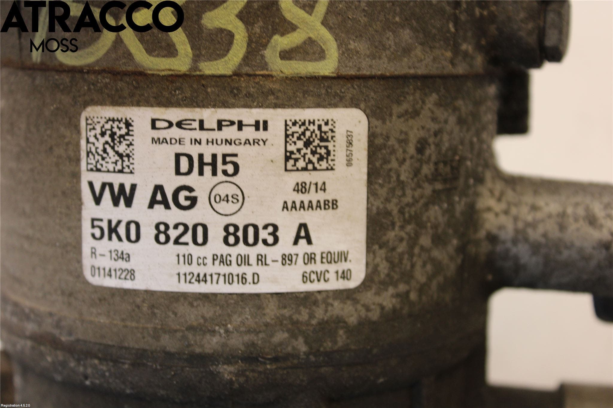 Volkswagen VW CADDY 11-15 Varme Ac Kompressor