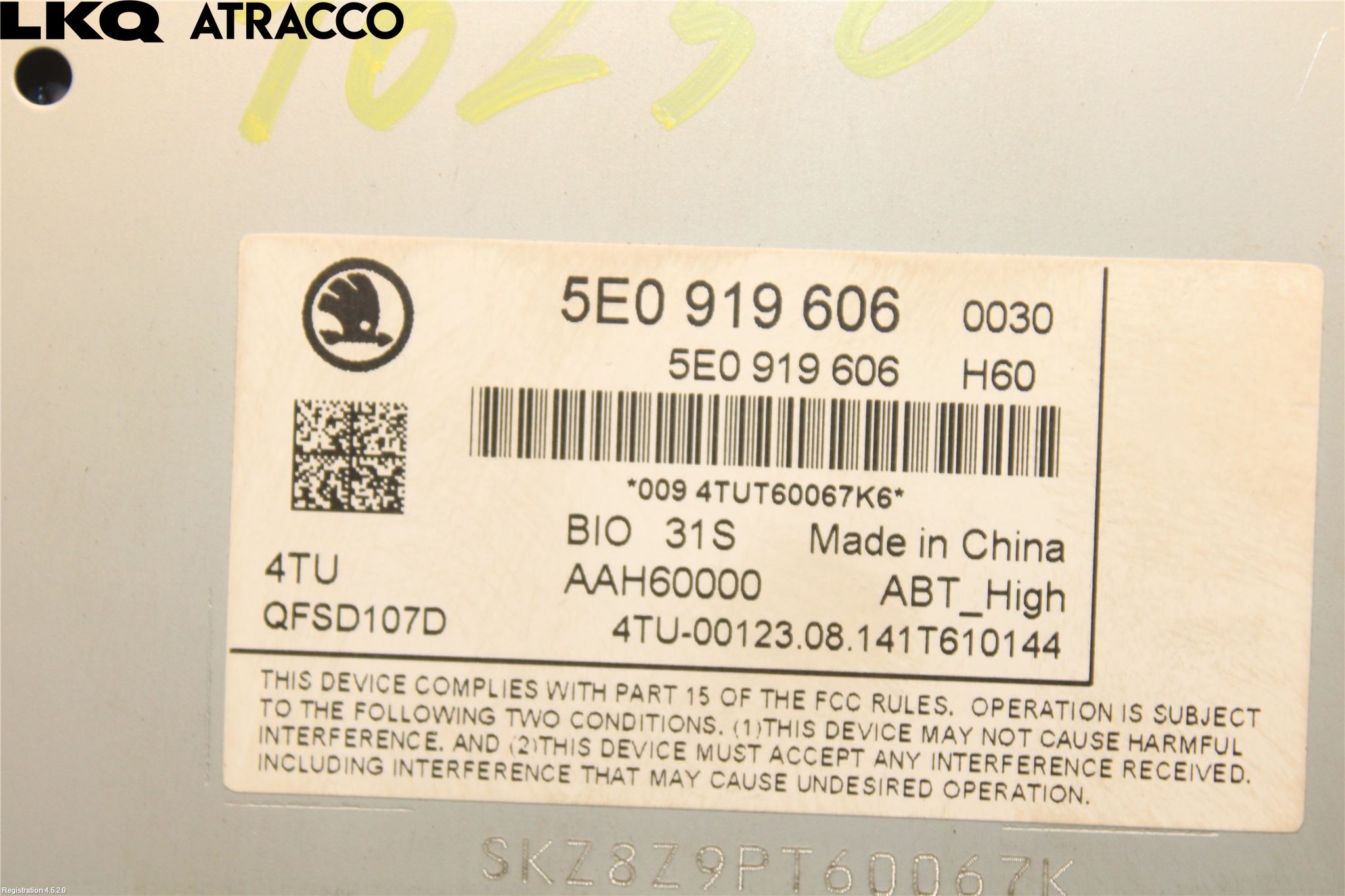 Skoda OCTAVIA (5E) 13-20 Multifunktionsdisplay