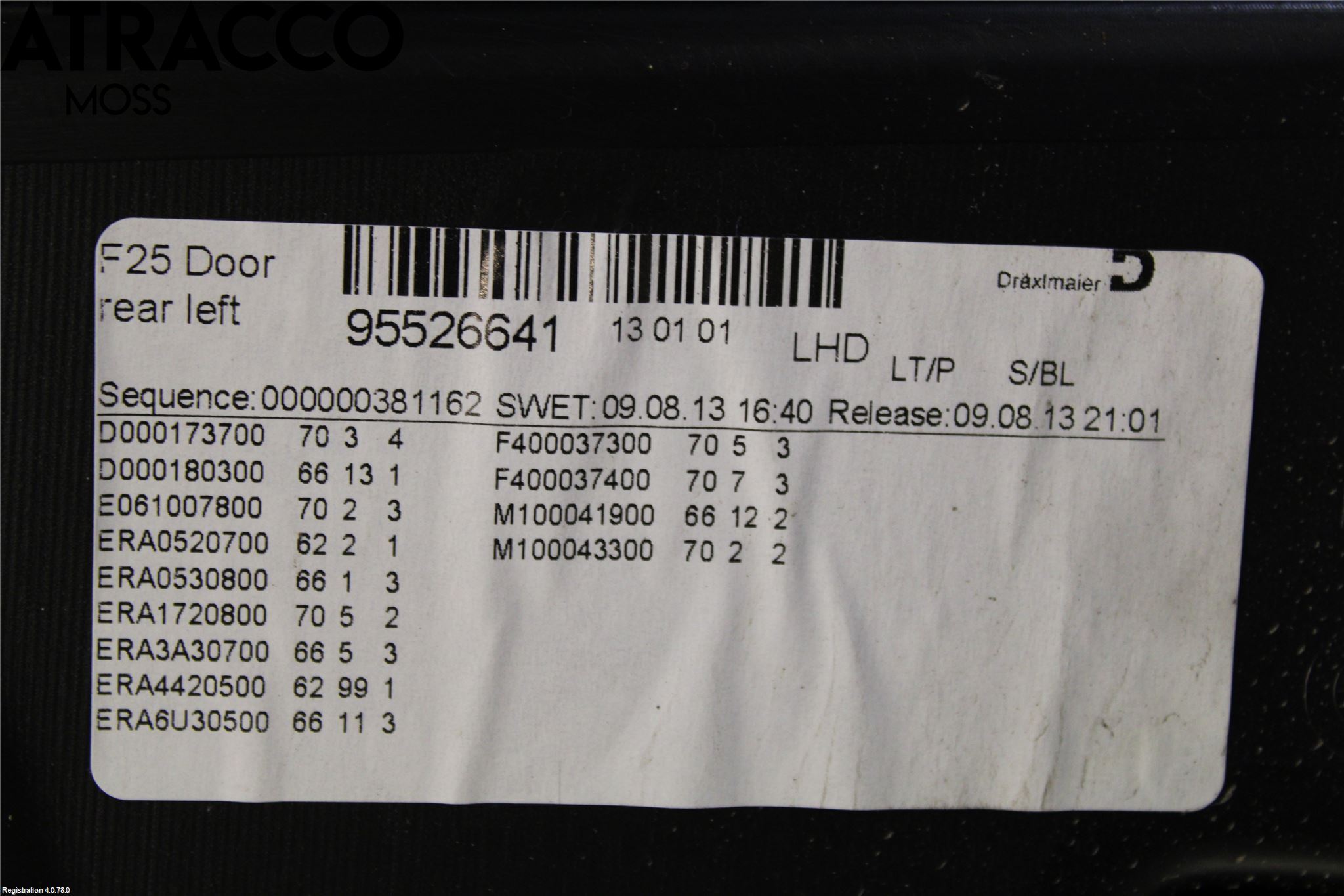 BMW X3 F25 10-17 Innr Dørtrekk Venstre