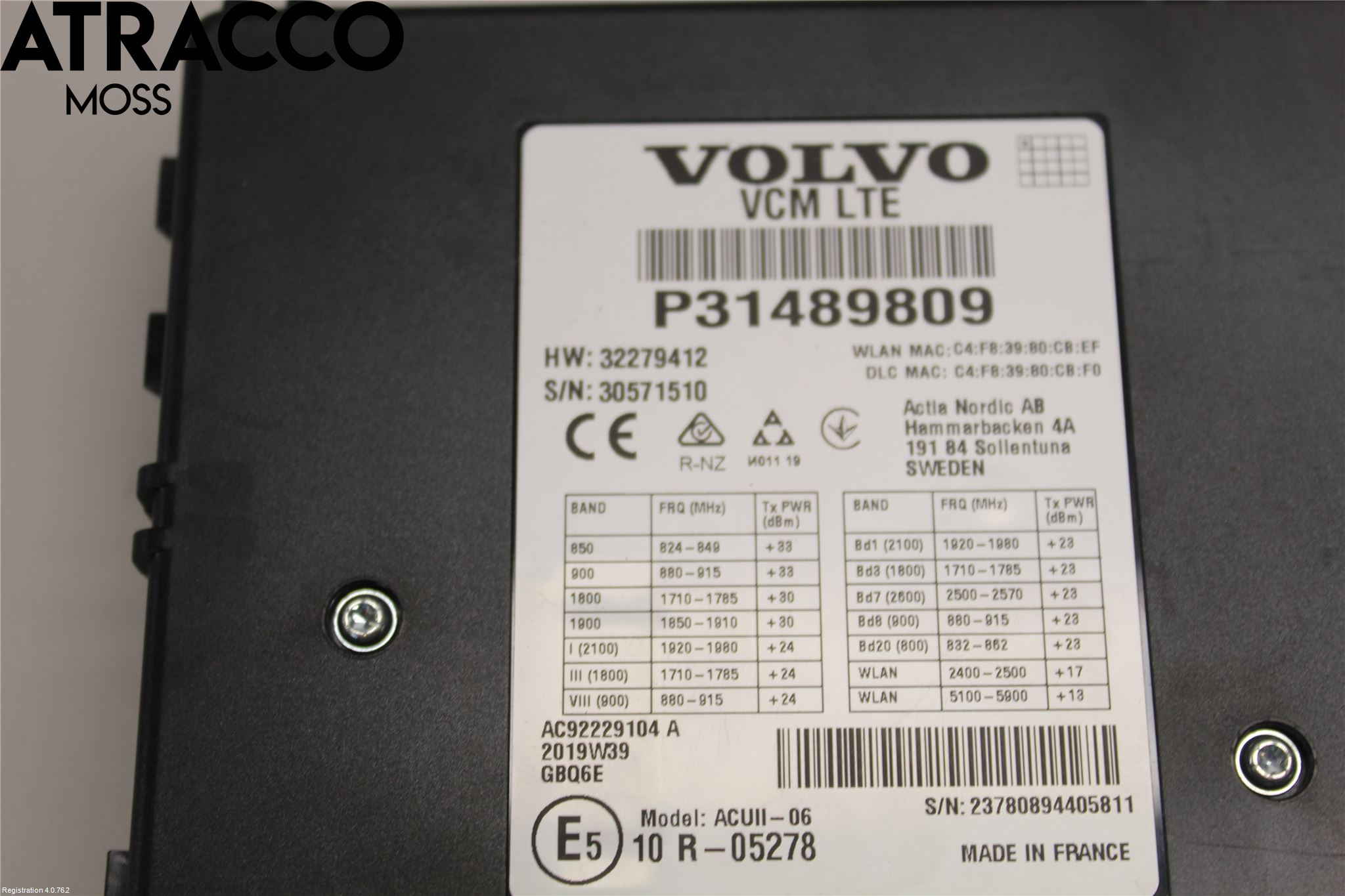 Volvo XC40/RECHARGE 18- Styreenhet Øvrig