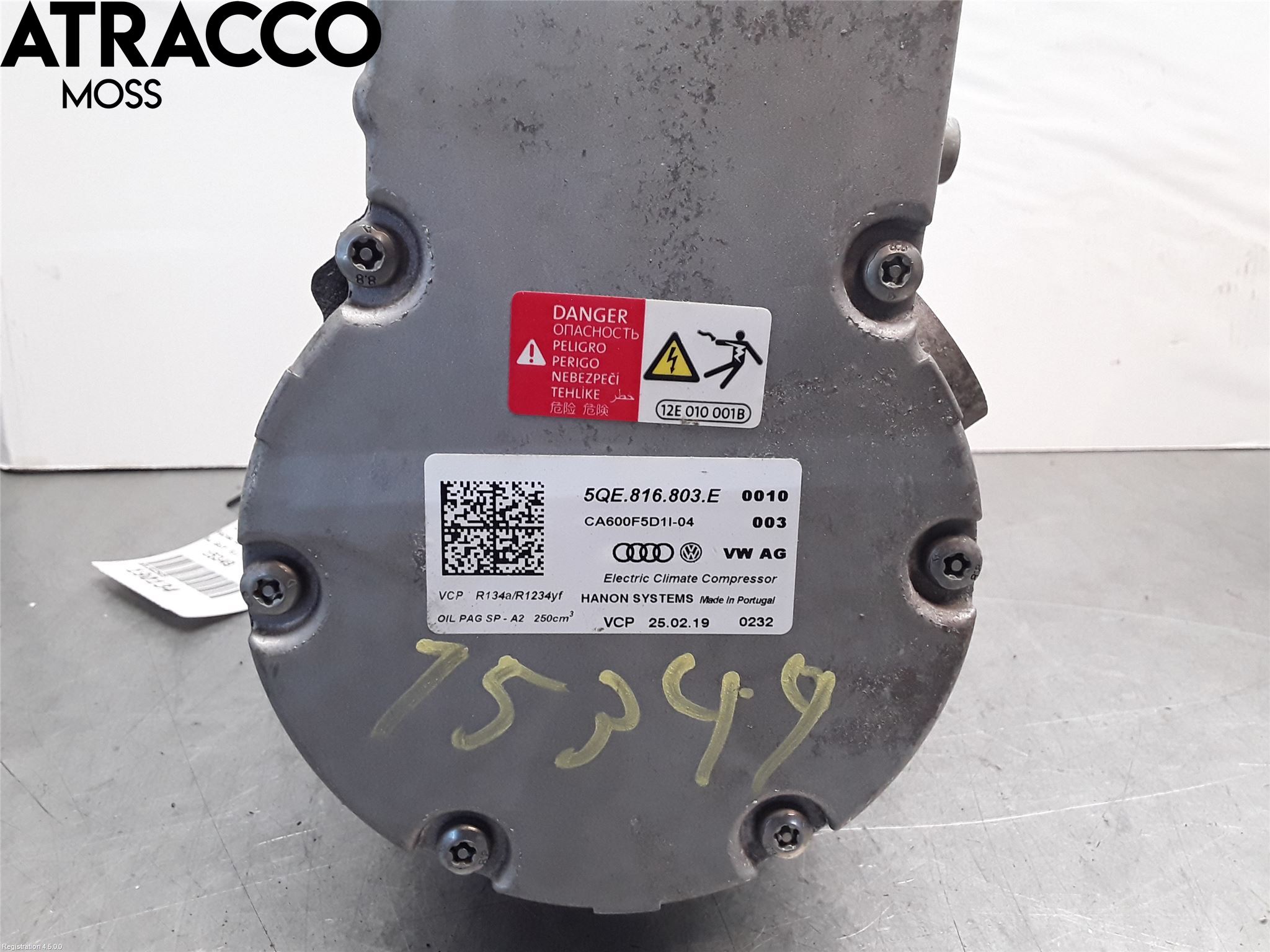 Volkswagen VW GOLF / E-GOLF VII 13-20 Varme Ac Kompressor