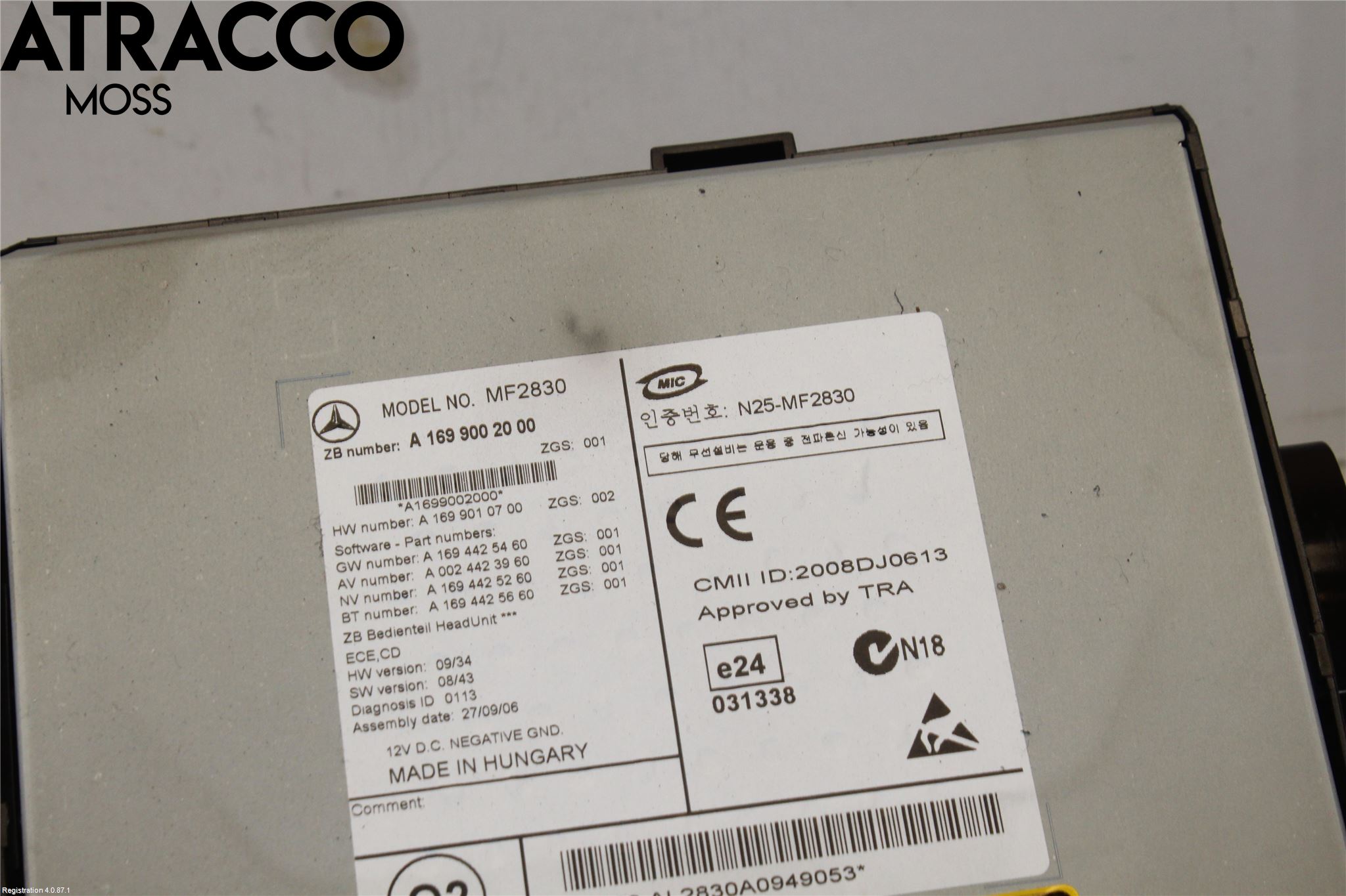 Mercedes-Benz MB A-KLASS (W169) 04-12 Stereo Radio