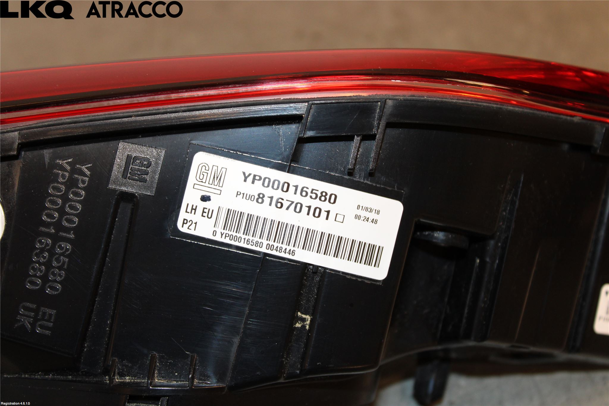 Opel GRANDLAND X 18- Baklykt Venstre  På Luke(Indre