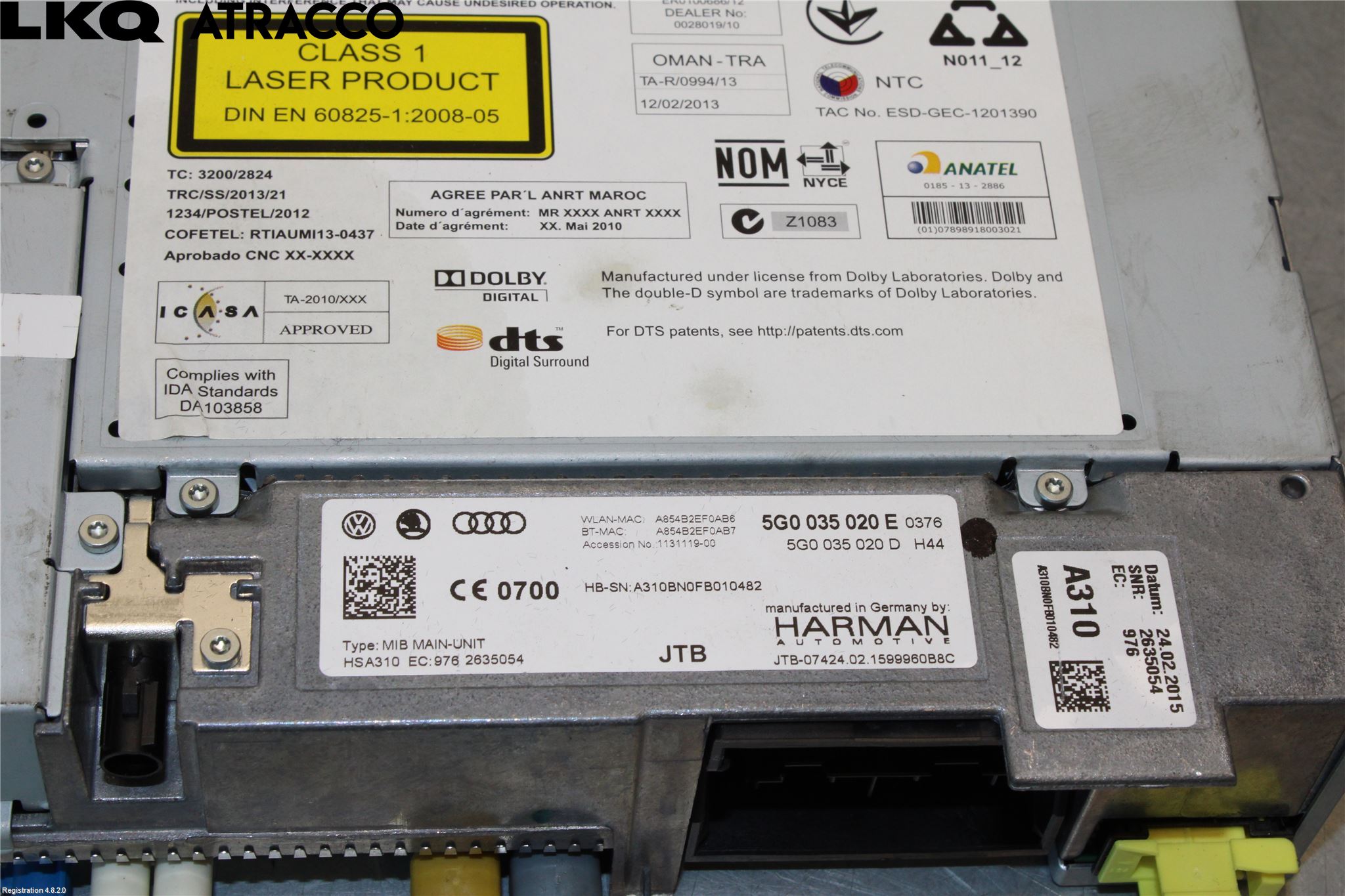 Volkswagen VW GOLF / E-GOLF VII 13-20 Stereo Radio Øvrig