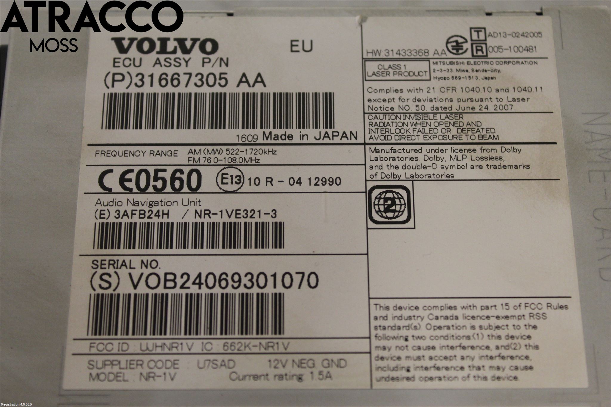 Volvo V60 14-18 Stereo Radio Med Cd