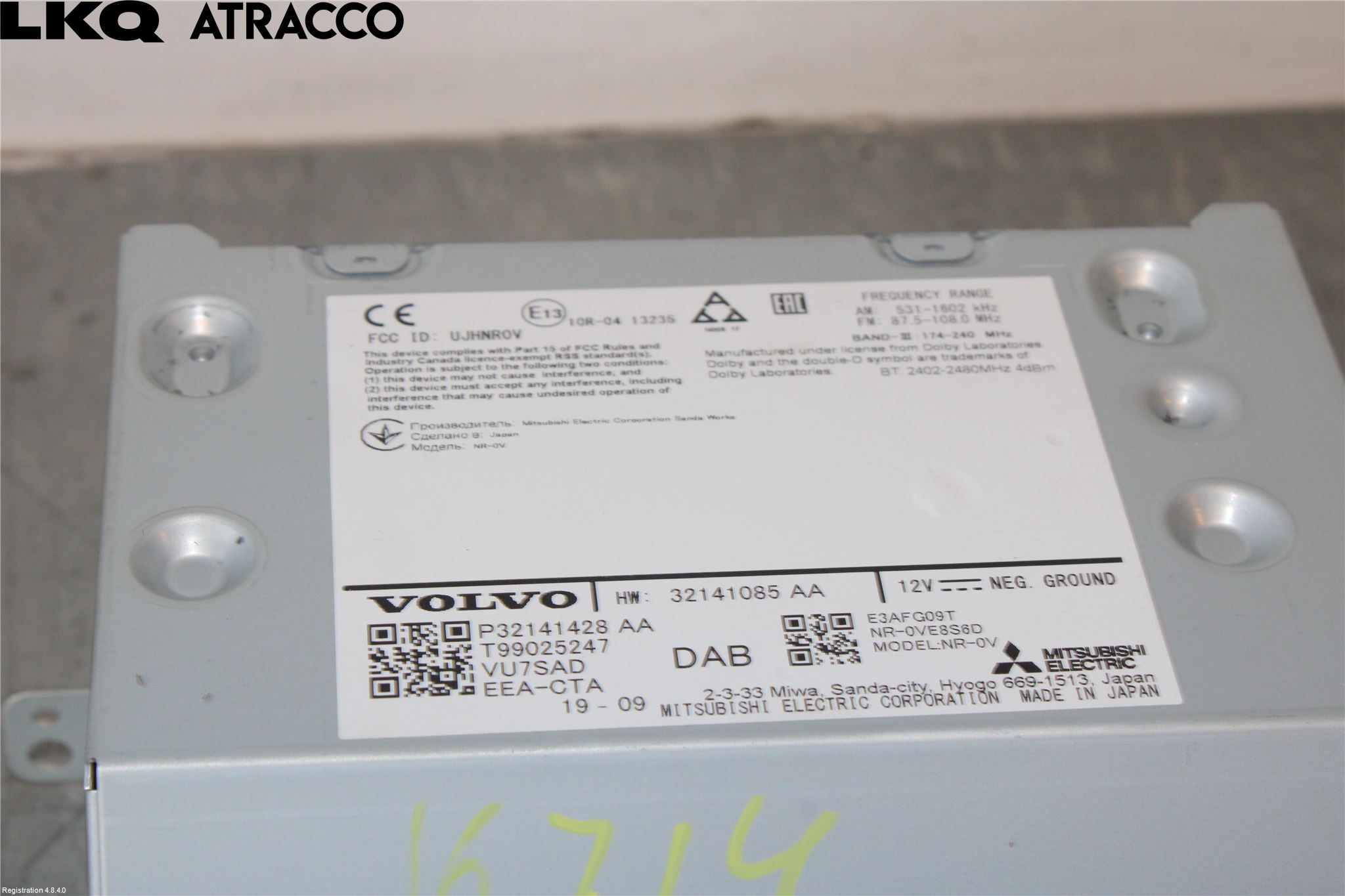 Volvo V60 19- Stereo Radio