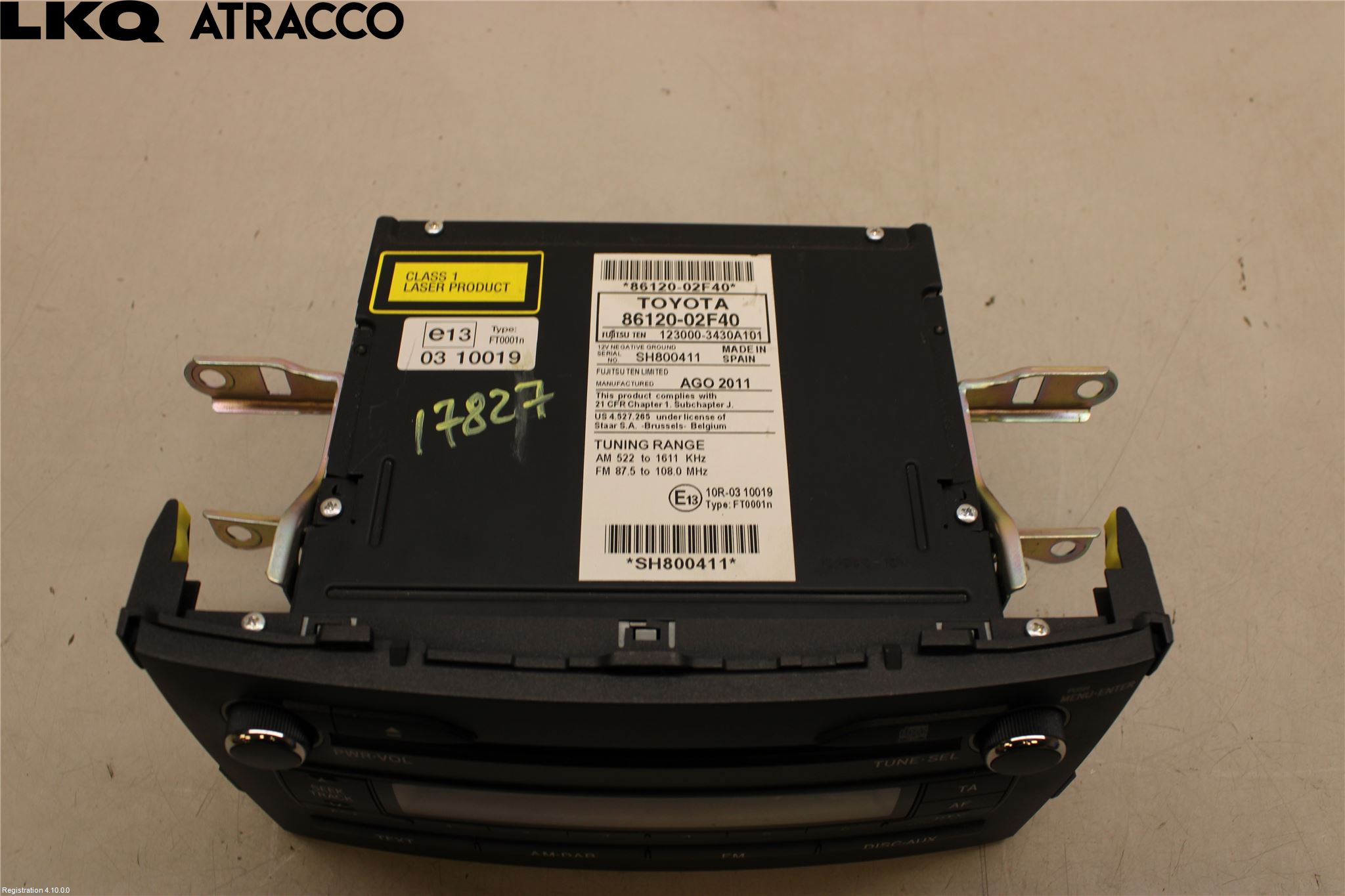 Toyota AURIS 10-12 Stereo Radio Med Cd