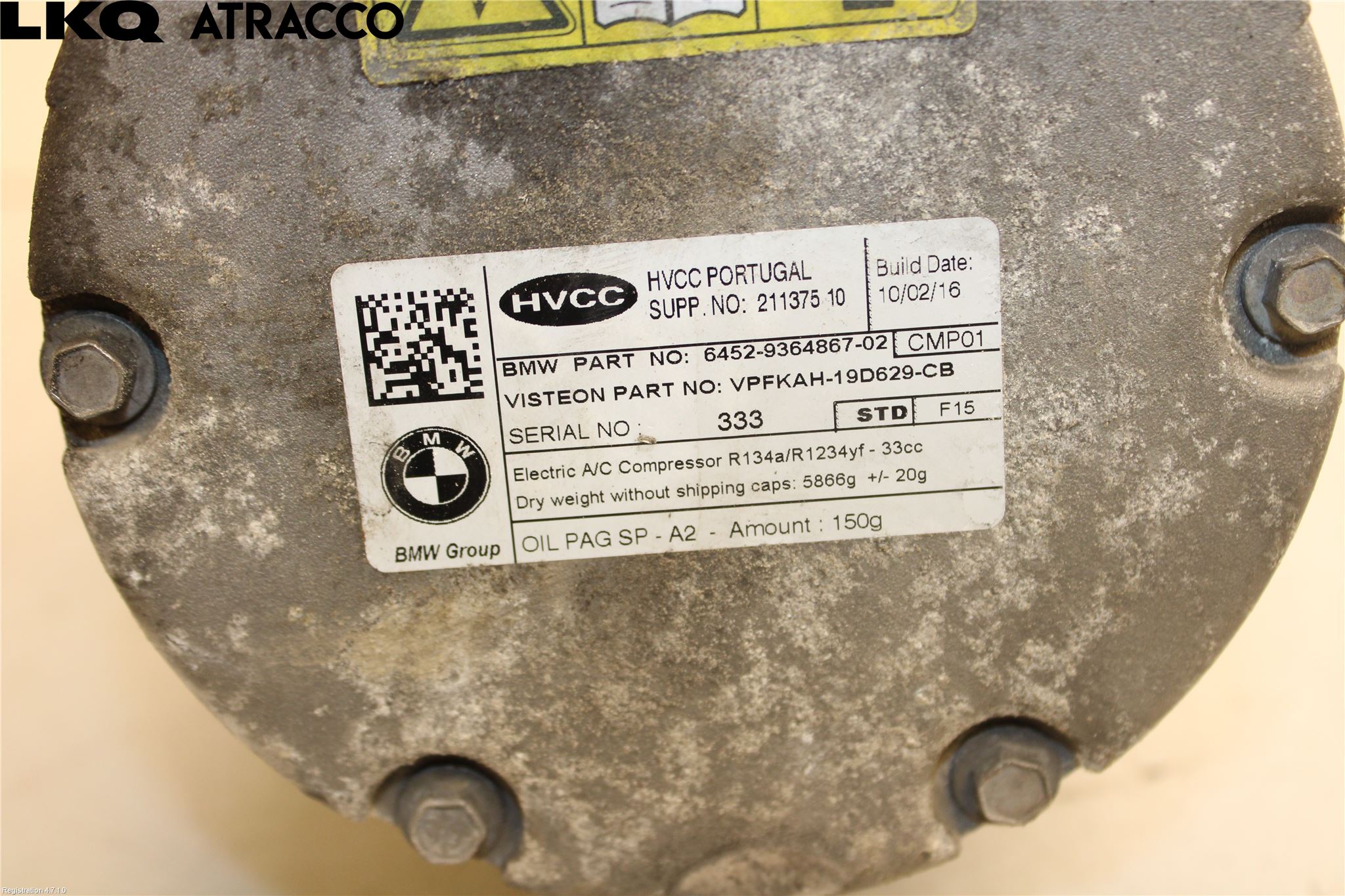 BMW 2 F45 Active Tourer 14-21 Varme Ac Kompressor