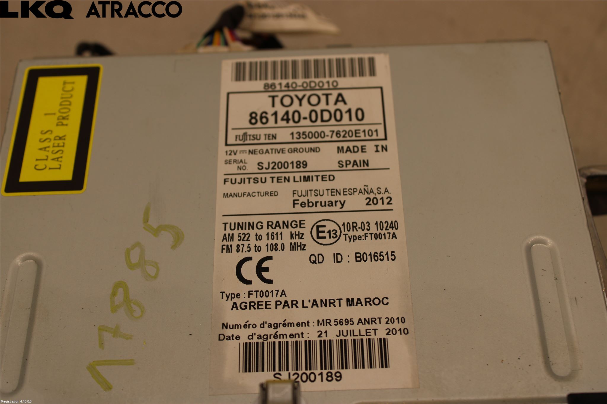 Toyota YARIS XP130 12-14 Multifunktionsdisplay