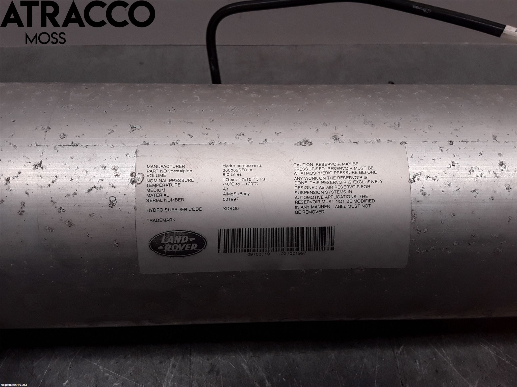 Jaguar I-PACE 18- Nivå/Lufrfrändring Trycktank