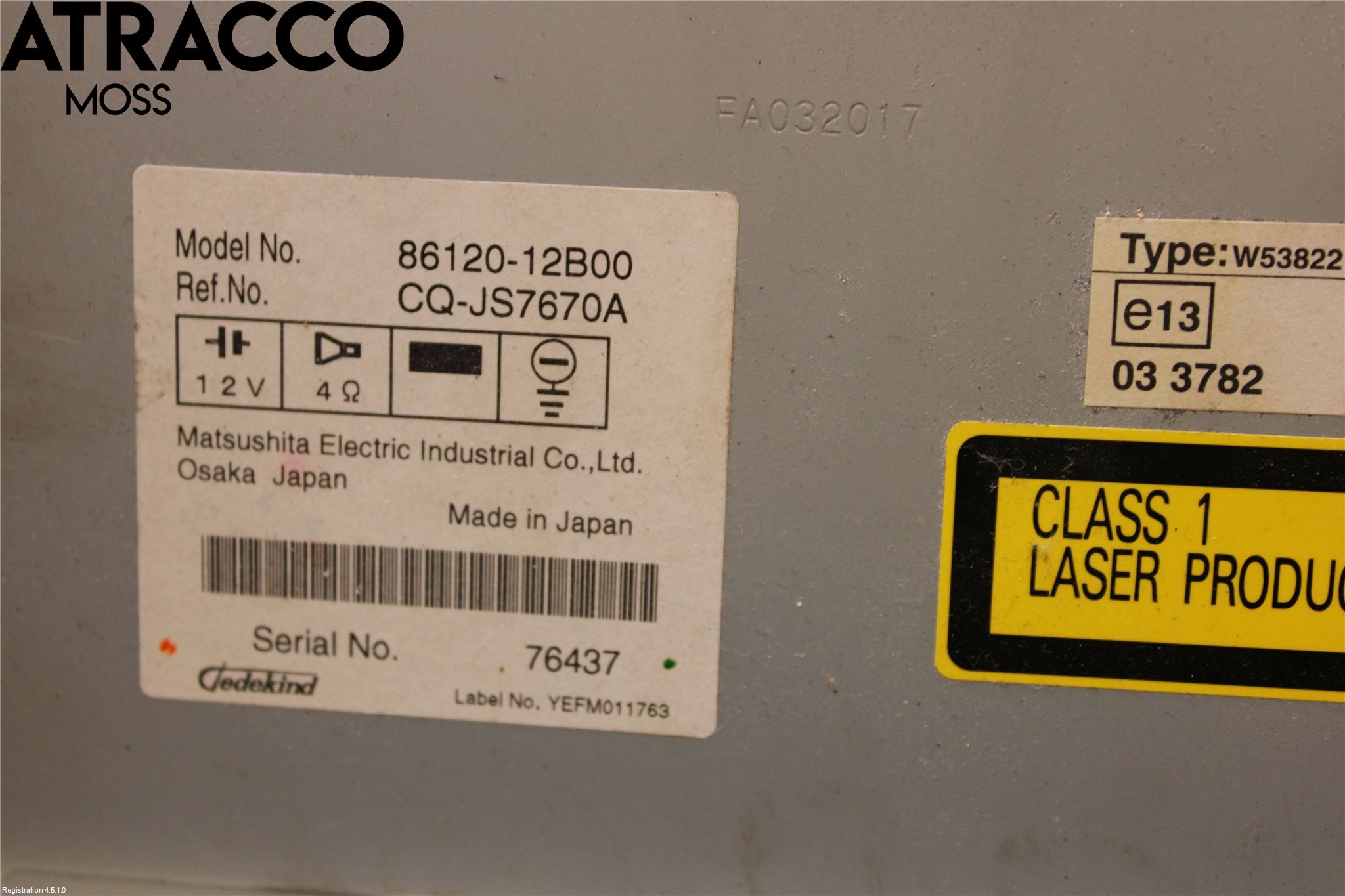 Toyota COROLLA 08-12 Stereo Radio Med Cd
