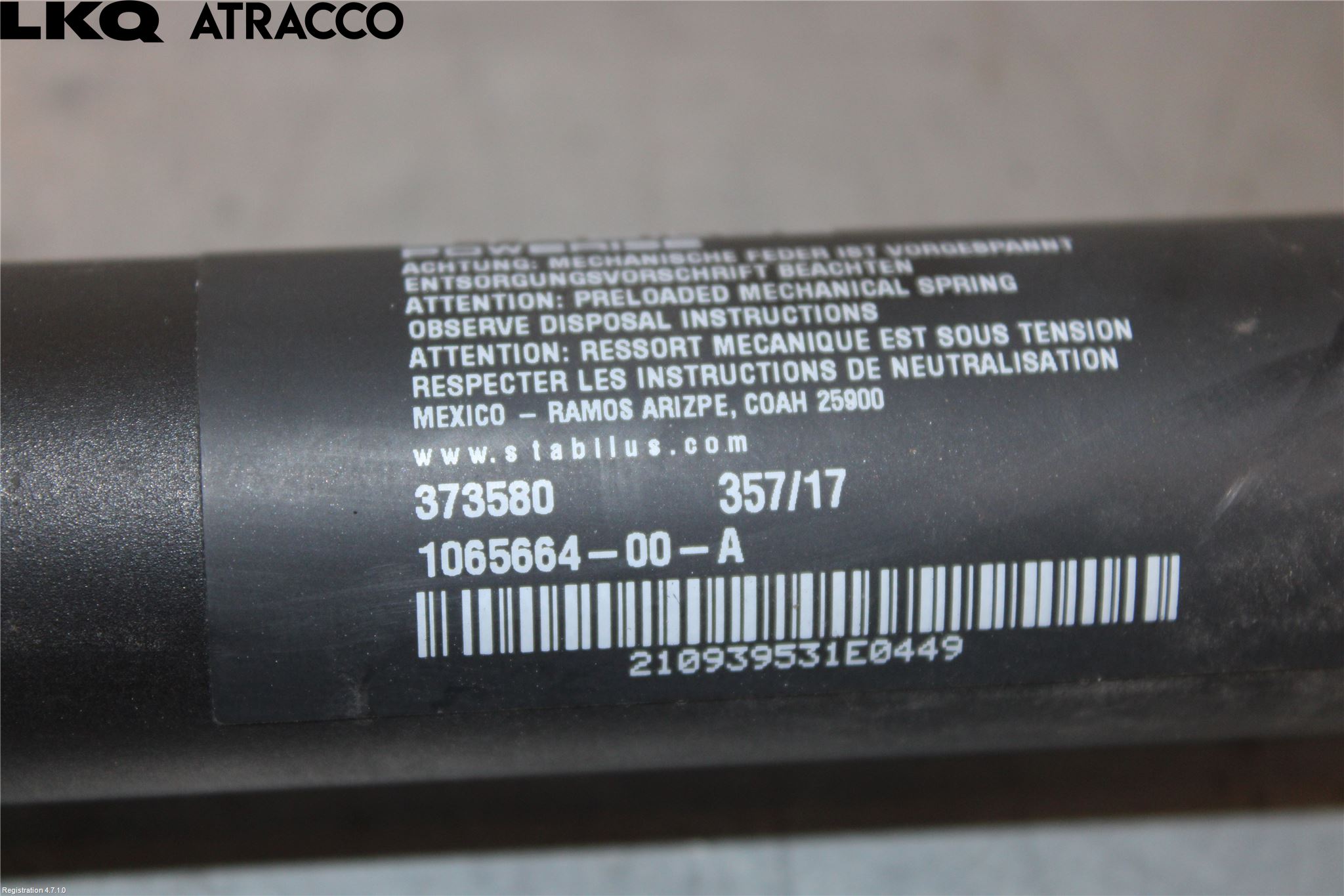 Tesla MODEL X 16- Bakluke Demper-Gassfjær