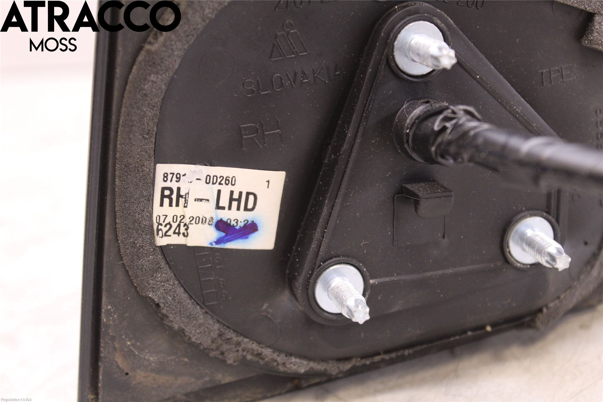 Toyota YARIS XP90 06-11 Speil H M-El Justering