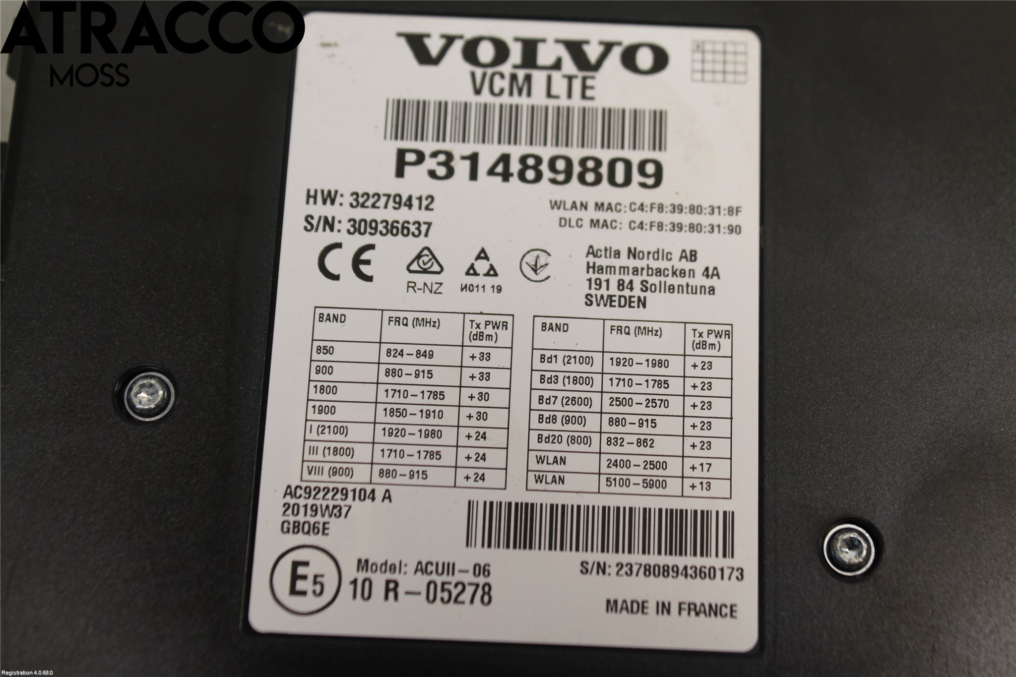 Volvo V90 17->> Styreenhet Øvrig