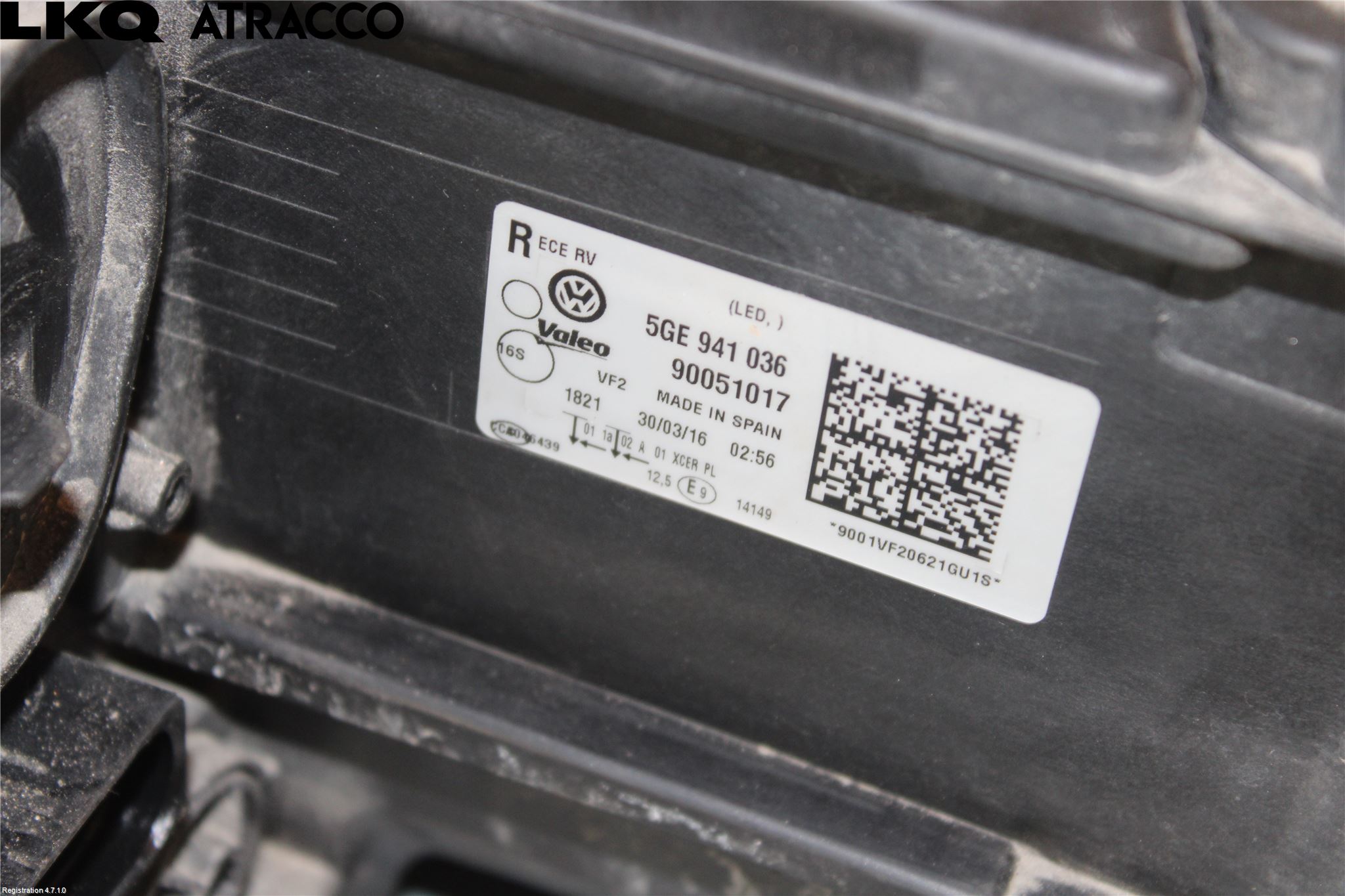 Volkswagen VW GOLF / E-GOLF VII 13-20 Frontlykt Høyre