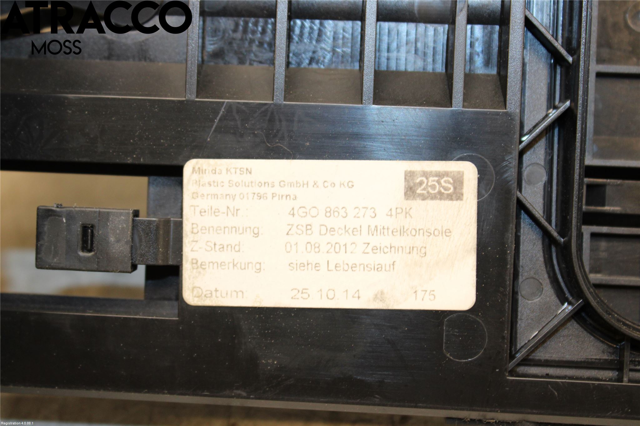 Audi A6/S6 4G 11-18 Innr Konsoll-Lomme