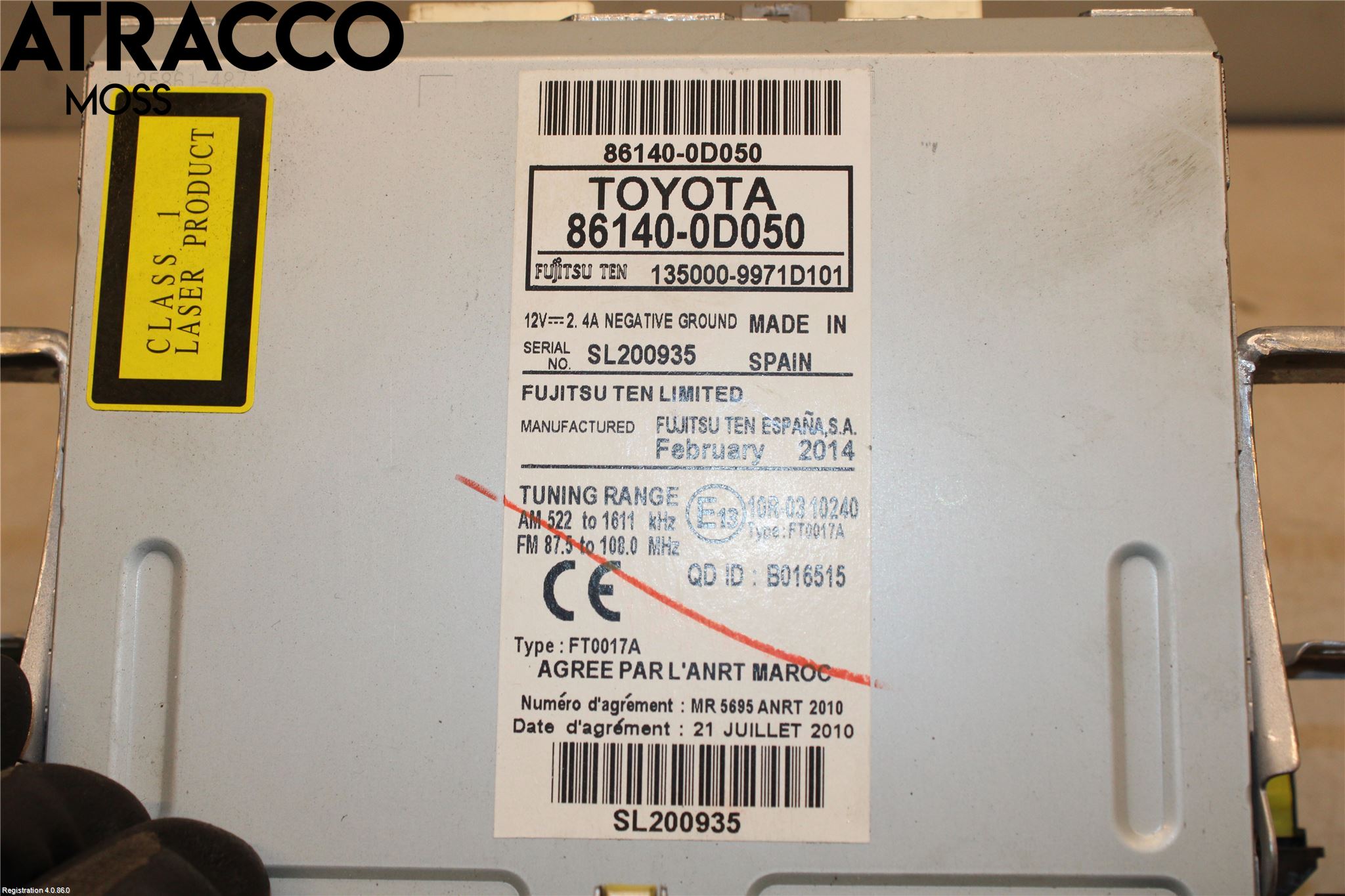 Toyota YARIS XP130 12-14 Stereo Radio Med Cd