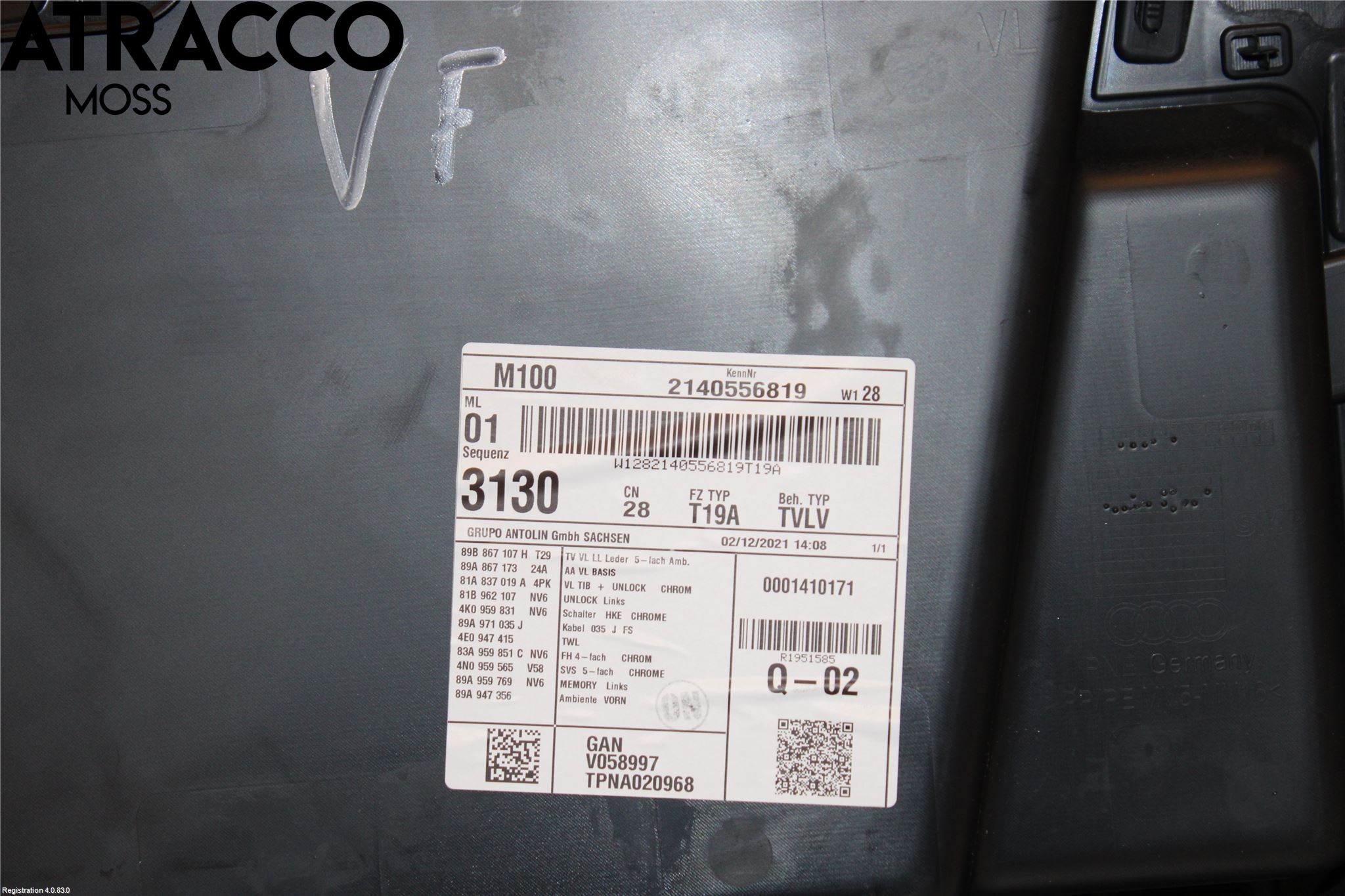 Audi Q4 E-TRON FZ 22- Innr Dørtrekk Venstre