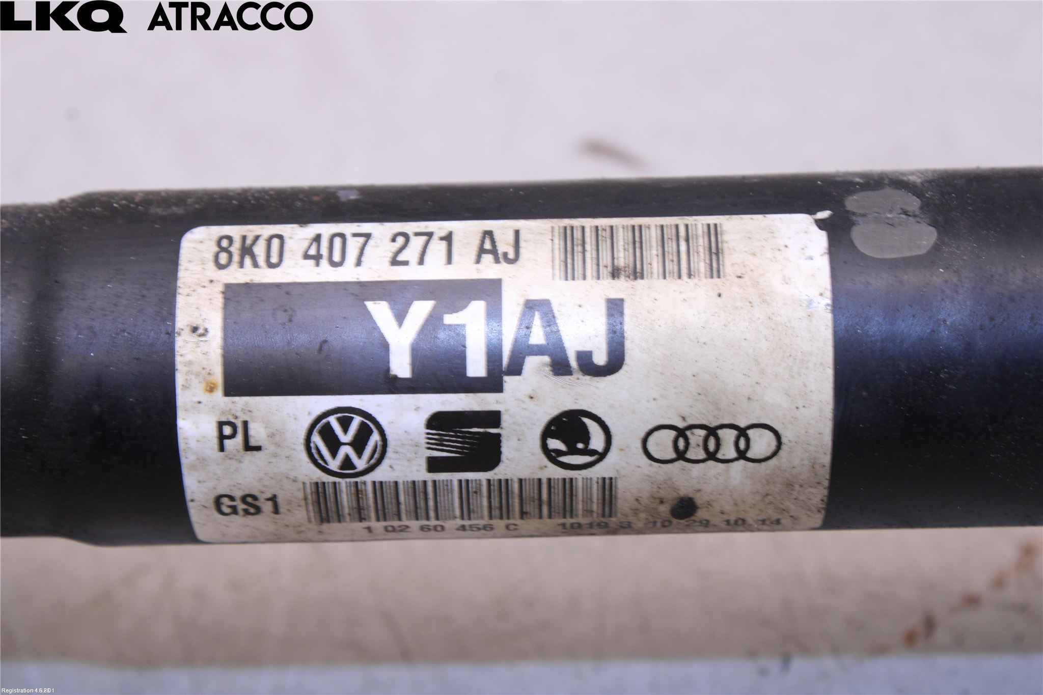 Audi A4/S4 08-11 Drivaksel Foran Kompl Høyre